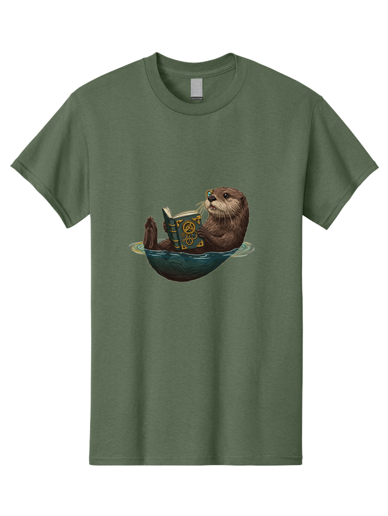Otter-Reading-Book-1 Men'S Graphic Tee, 100% Cotton, Comfortable Casual Summer Wear, Machine Washable, Vintage Camera, Old Camera, Antique Camera, Black Camera, Classic Photography, Photography Equipment, Nostalgic Device, Film Camera, Bal011