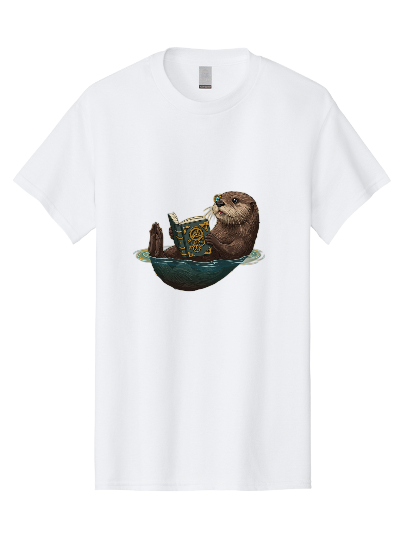 Otter-Reading-Book-1 Men'S Graphic Tee, 100% Cotton, Comfortable Casual Summer Wear, Machine Washable, Vintage Camera, Old Camera, Antique Camera, Black Camera, Classic Photography, Photography Equipment, Nostalgic Device, Film Camera, Bal011