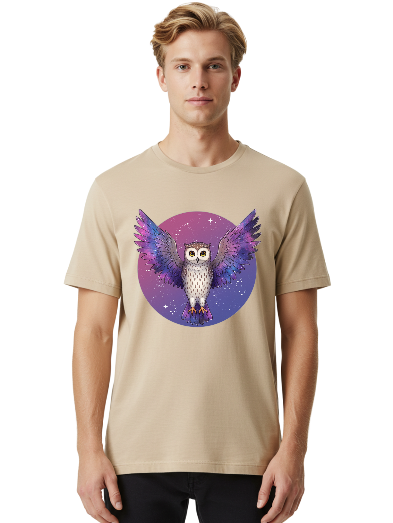 Owl-In-Space Men'S Graphic Tee, 100% Cotton, Comfortable Casual Summer Wear, Machine Washable, Vintage Camera, Old Camera, Antique Camera, Black Camera, Classic Photography, Photography Equipment, Nostalgic Device, Film Camera, Camera Art Bal021