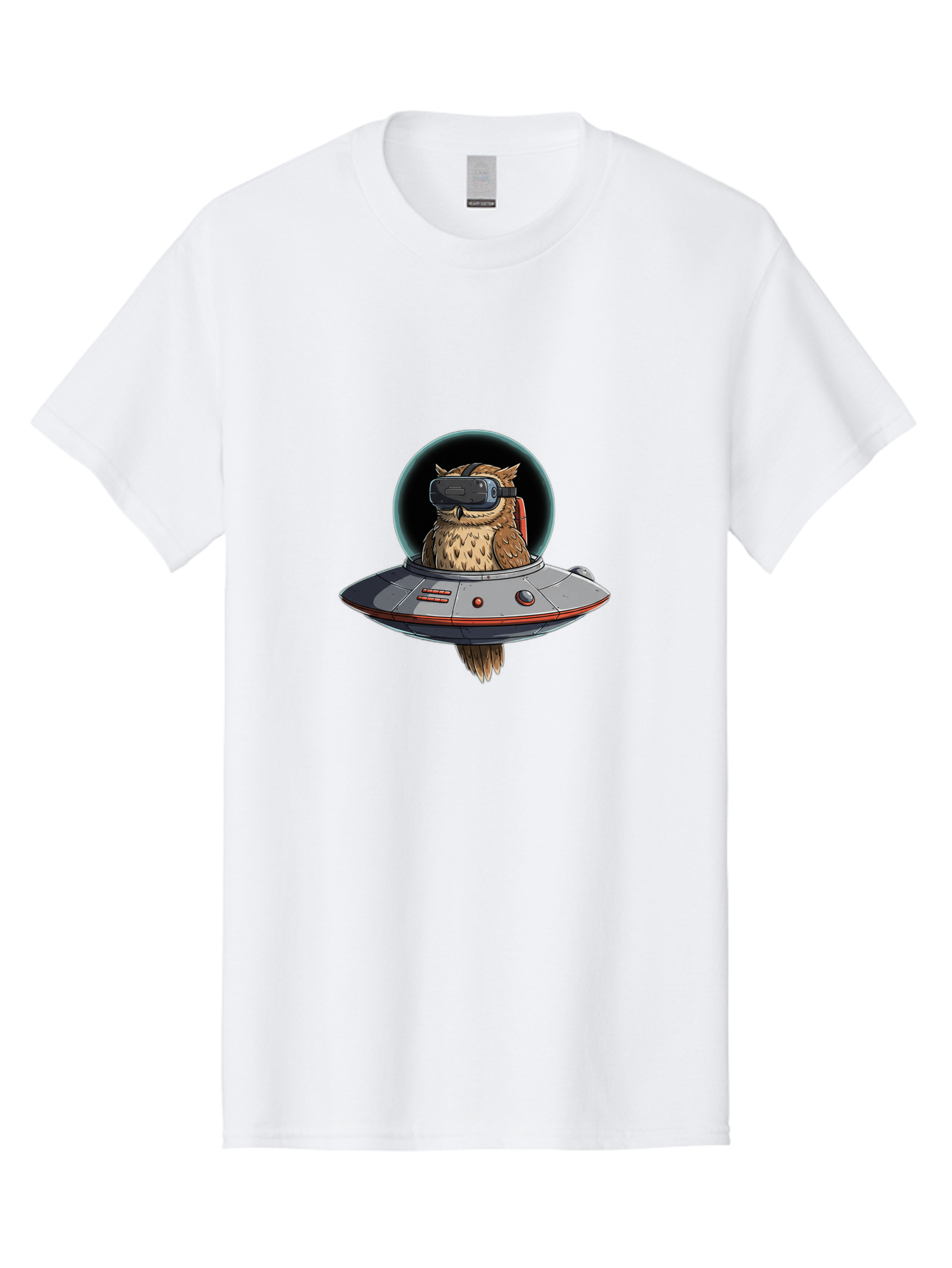 Owl-In-Vr-Headset Men'S Graphic Tee, 100% Cotton, Comfortable Casual Summer Wear, Machine Washable, Vintage Camera, Old Camera, Antique Camera, Black Camera, Classic Photography, Photography Equipment, Nostalgic Device, Film Camera, Camera Art Bal022