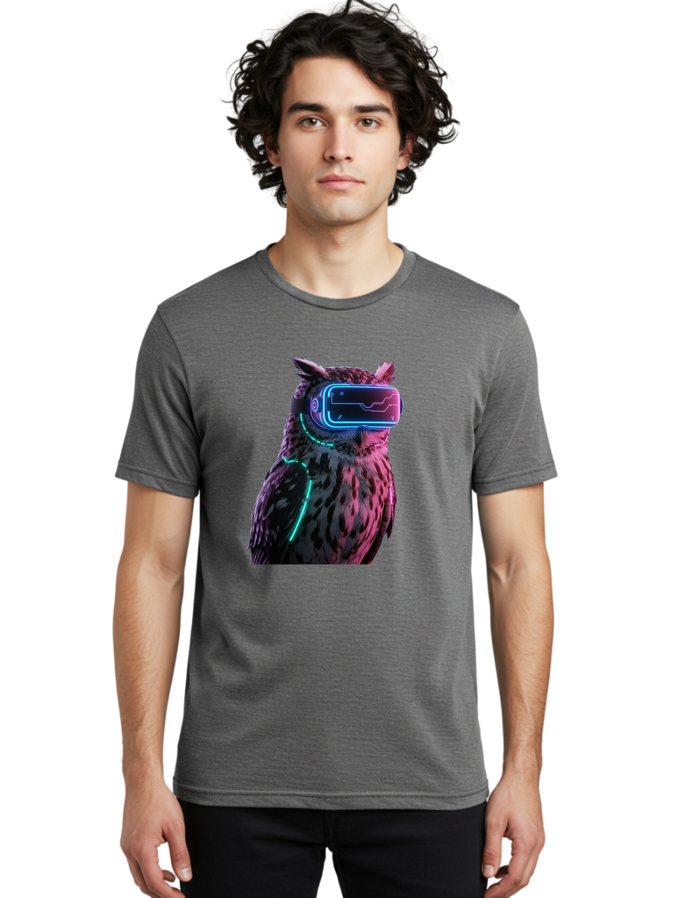 Owl-Vr-Headset-1 Men'S Graphic Tee, 100% Cotton, Comfortable Casual Summer Wear, Machine Washable, Vintage Camera, Old Camera, Antique Camera, Black Camera, Classic Photography, Photography Equipment, Nostalgic Device, Film Camera, Camera Art Bal023