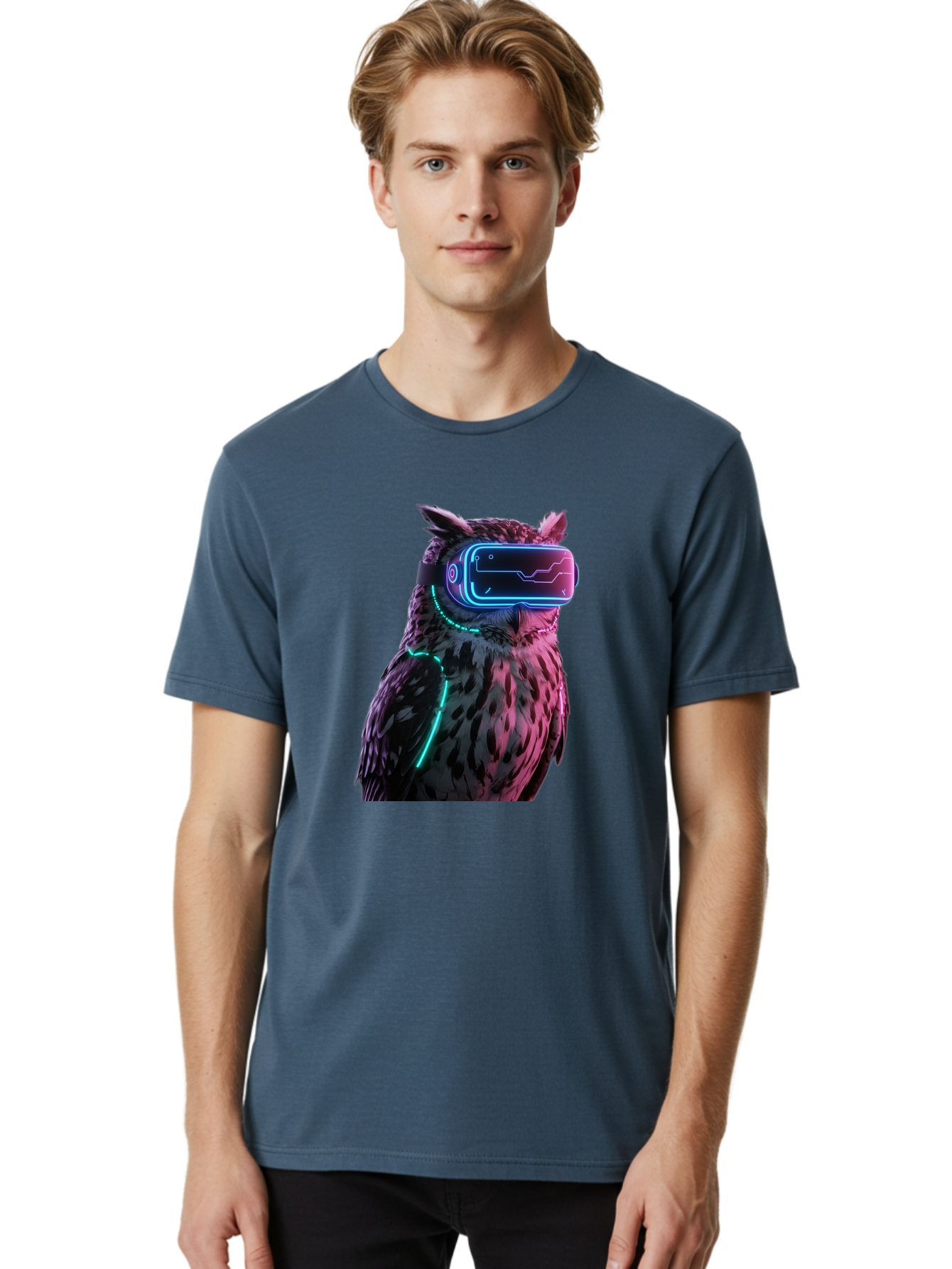 Owl-Vr-Headset-1 Men'S Graphic Tee, 100% Cotton, Comfortable Casual Summer Wear, Machine Washable, Vintage Camera, Old Camera, Antique Camera, Black Camera, Classic Photography, Photography Equipment, Nostalgic Device, Film Camera, Camera Art Bal023