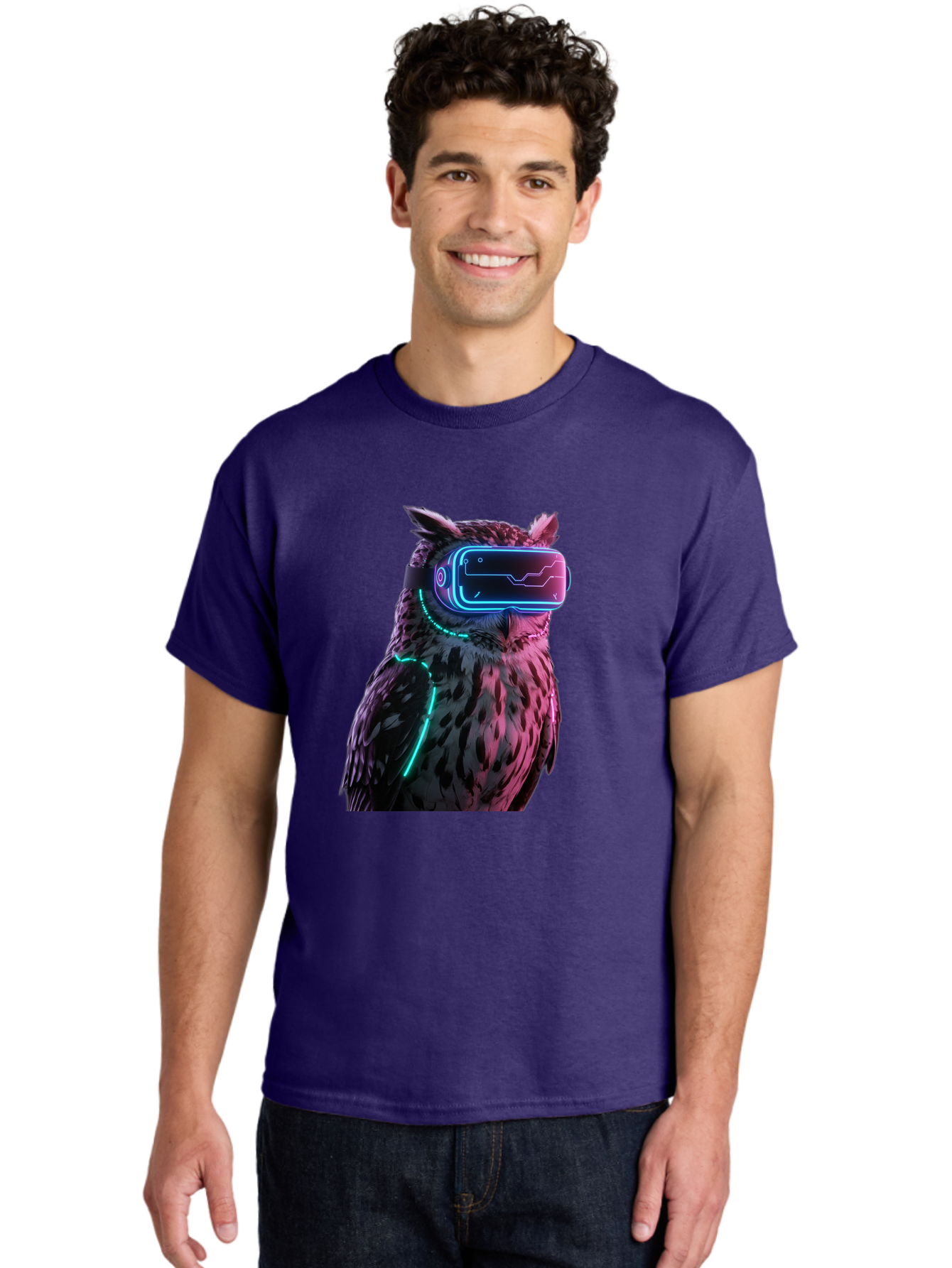 Owl-Vr-Headset-1 Men'S Graphic Tee, 100% Cotton, Comfortable Casual Summer Wear, Machine Washable, Vintage Camera, Old Camera, Antique Camera, Black Camera, Classic Photography, Photography Equipment, Nostalgic Device, Film Camera, Camera Art Bal023