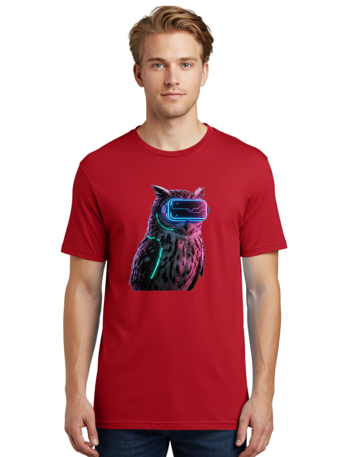 Owl-Vr-Headset-1 Men'S Graphic Tee, 100% Cotton, Comfortable Casual Summer Wear, Machine Washable, Vintage Camera, Old Camera, Antique Camera, Black Camera, Classic Photography, Photography Equipment, Nostalgic Device, Film Camera, Camera Art Bal023