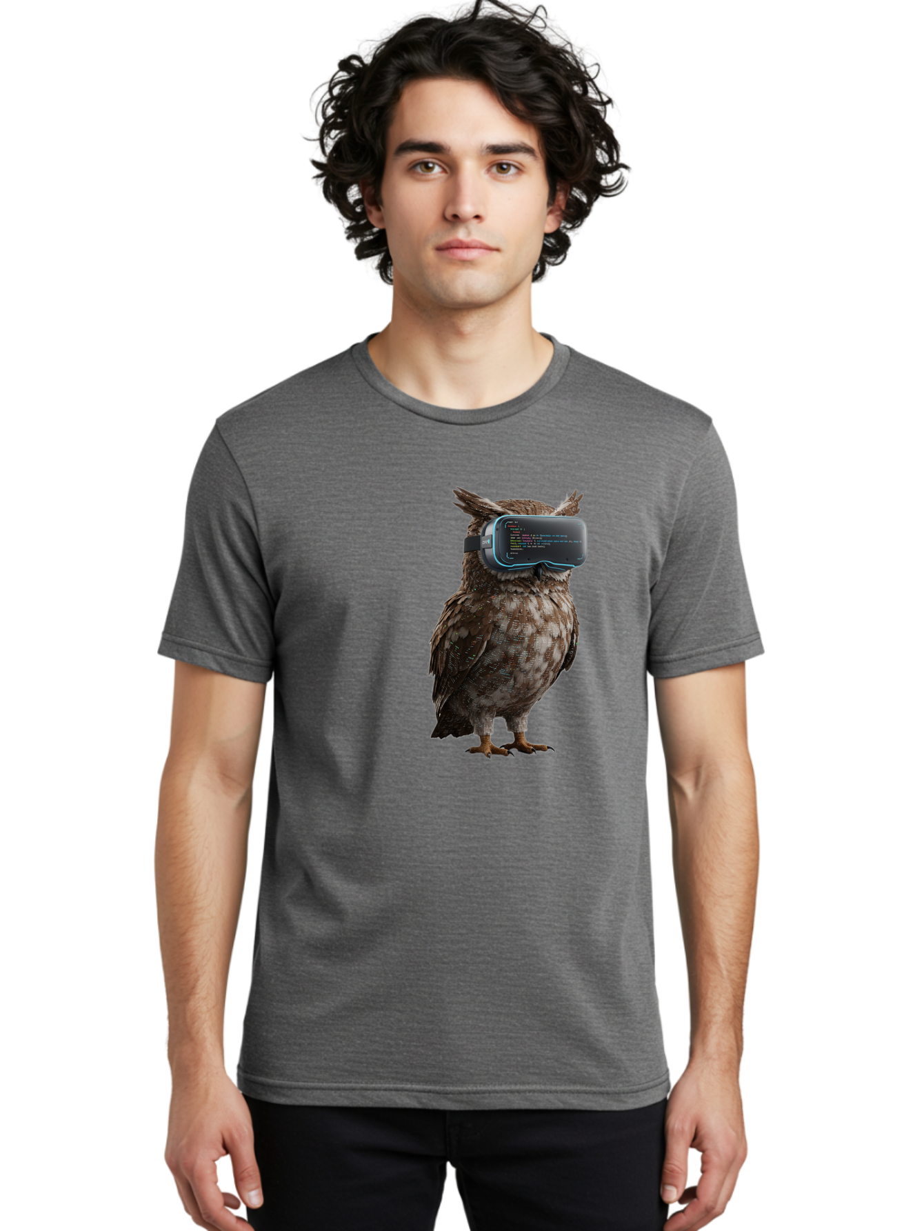 Owl-Vr-Headset Men'S Graphic Tee, 100% Cotton, Comfortable Casual Summer Wear, Machine Washable, Vintage Camera, Old Camera, Antique Camera, Black Camera, Classic Photography, Photography Equipment, Nostalgic Device, Film Camera, Camera Art Bal024