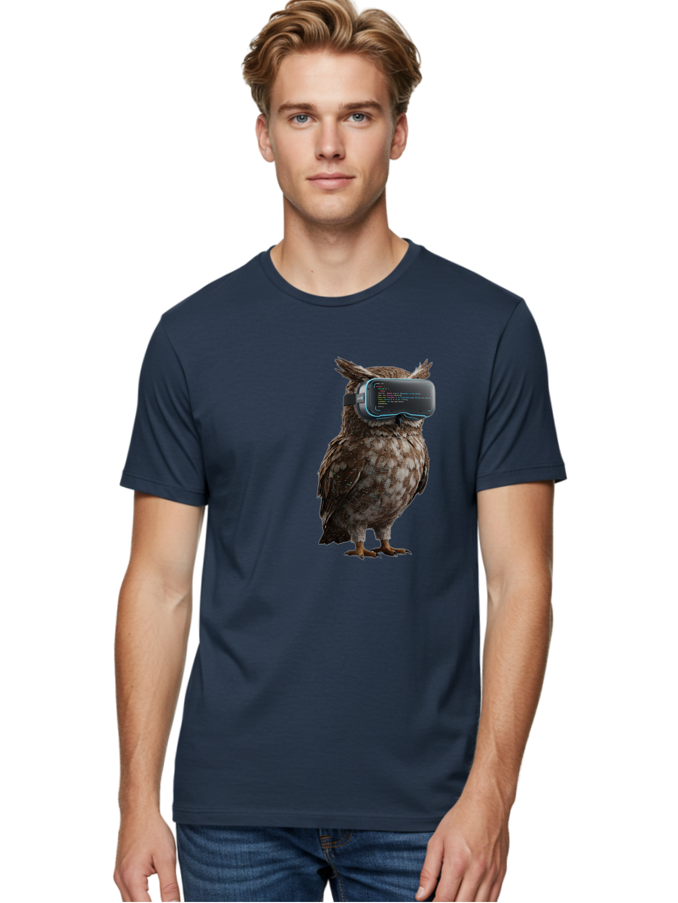 Owl-Vr-Headset Men'S Graphic Tee, 100% Cotton, Comfortable Casual Summer Wear, Machine Washable, Vintage Camera, Old Camera, Antique Camera, Black Camera, Classic Photography, Photography Equipment, Nostalgic Device, Film Camera, Camera Art Bal024
