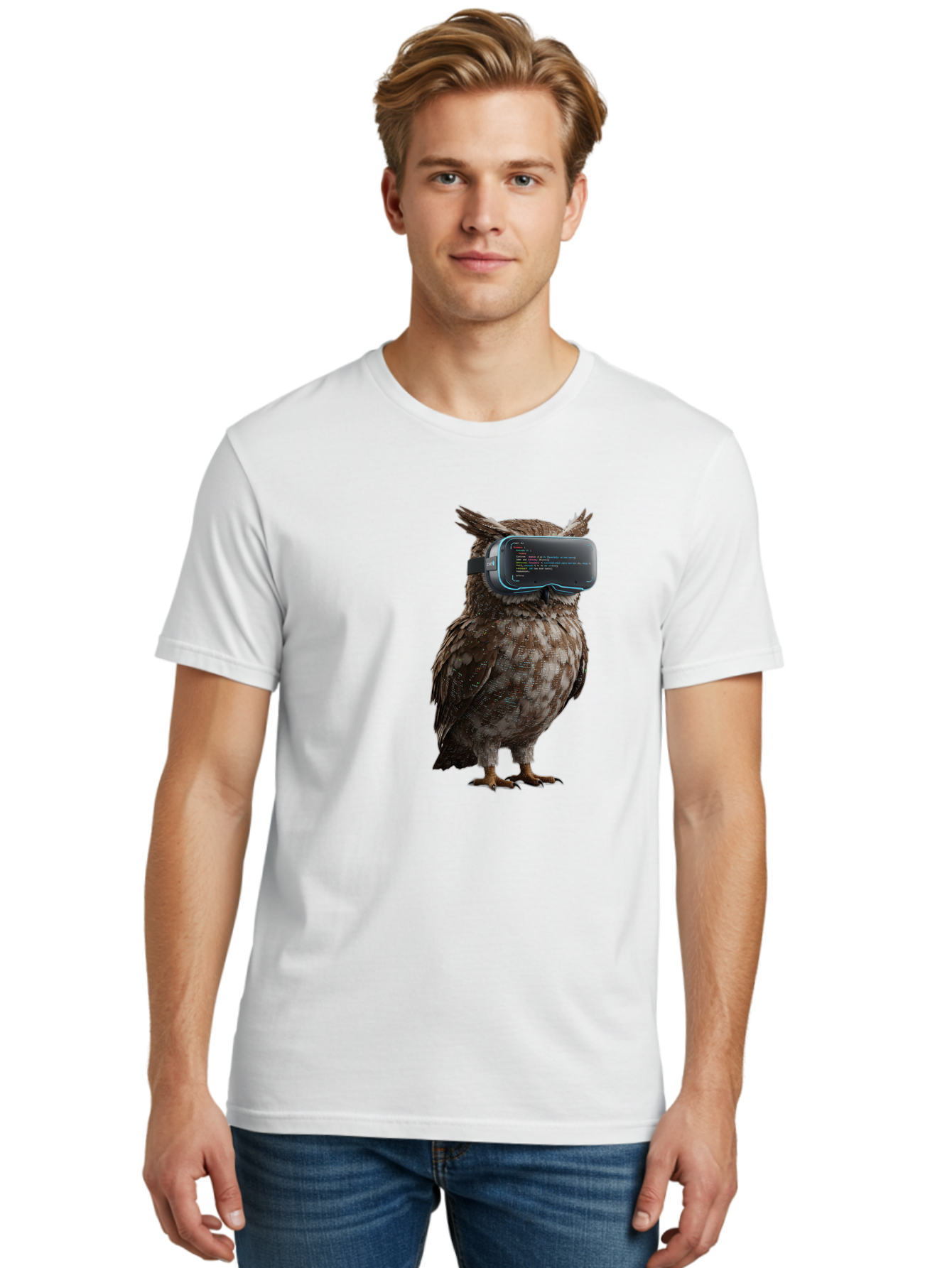 Owl-Vr-Headset Men'S Graphic Tee, 100% Cotton, Comfortable Casual Summer Wear, Machine Washable, Vintage Camera, Old Camera, Antique Camera, Black Camera, Classic Photography, Photography Equipment, Nostalgic Device, Film Camera, Camera Art Bal024