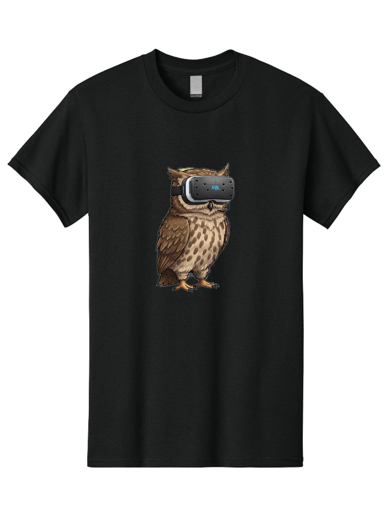 Owl-Wearing-Meta-Quest-3-Vr-Headset Men'S Graphic Tee, 100% Cotton, Comfortable Casual Summer Wear, Machine Washable, Vintage Camera, Old Camera, Antique Camera, Black Camera, Classic Photography, Photography Equipment, Nostalgic Device, Bal025