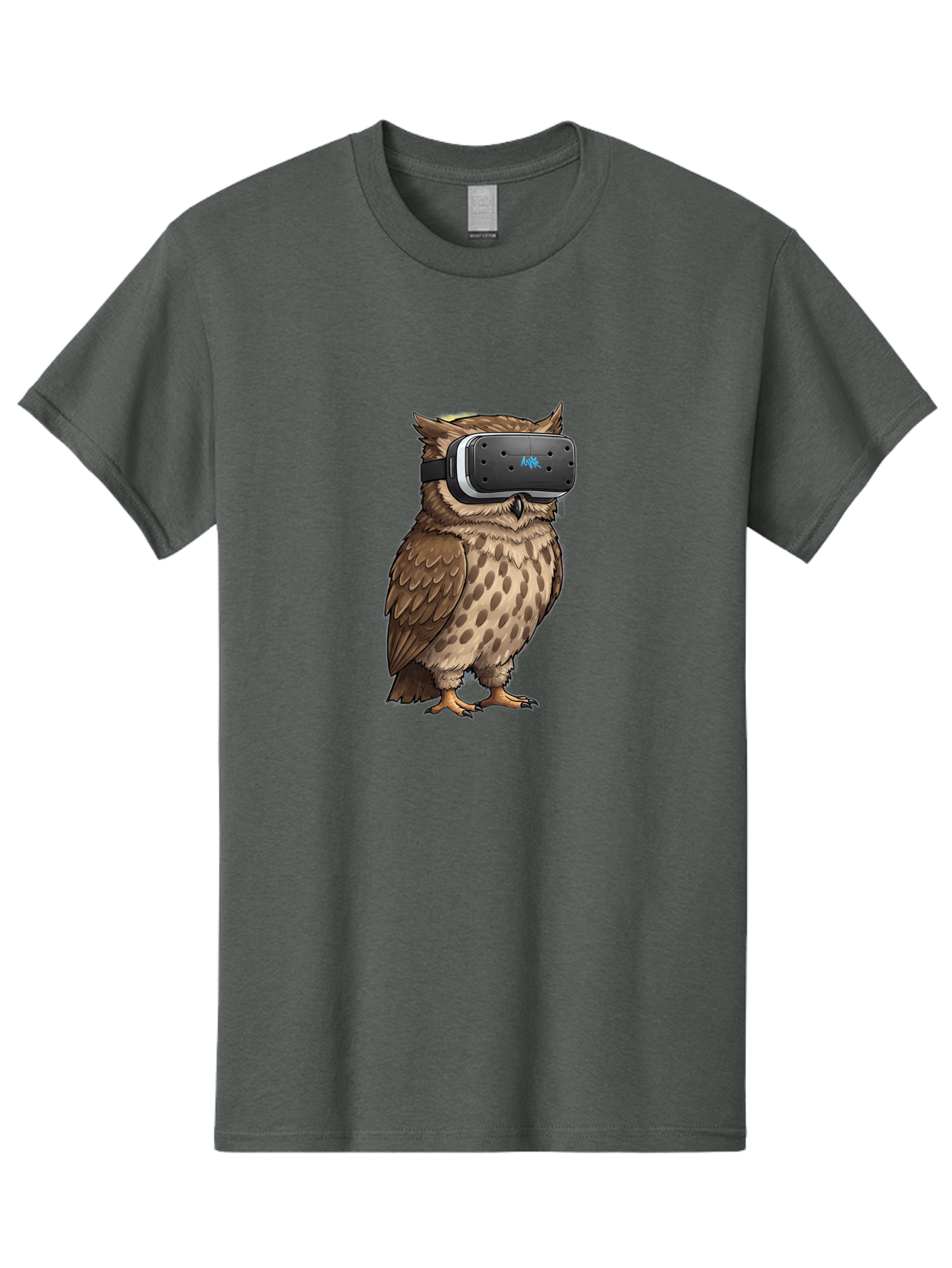 Owl-Wearing-Meta-Quest-3-Vr-Headset Men'S Graphic Tee, 100% Cotton, Comfortable Casual Summer Wear, Machine Washable, Vintage Camera, Old Camera, Antique Camera, Black Camera, Classic Photography, Photography Equipment, Nostalgic Device, Bal025