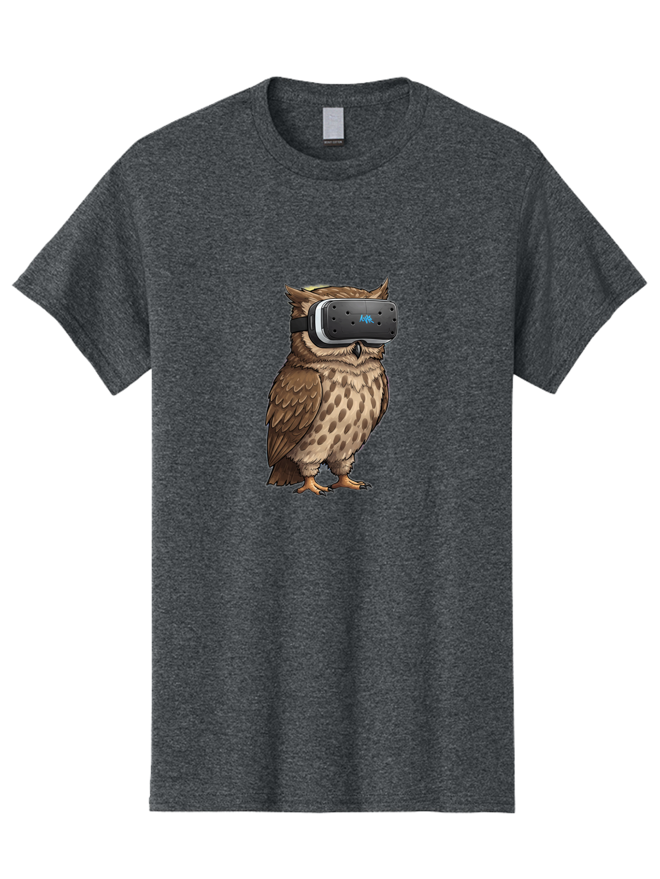 Owl-Wearing-Meta-Quest-3-Vr-Headset Men'S Graphic Tee, 100% Cotton, Comfortable Casual Summer Wear, Machine Washable, Vintage Camera, Old Camera, Antique Camera, Black Camera, Classic Photography, Photography Equipment, Nostalgic Device, Bal025