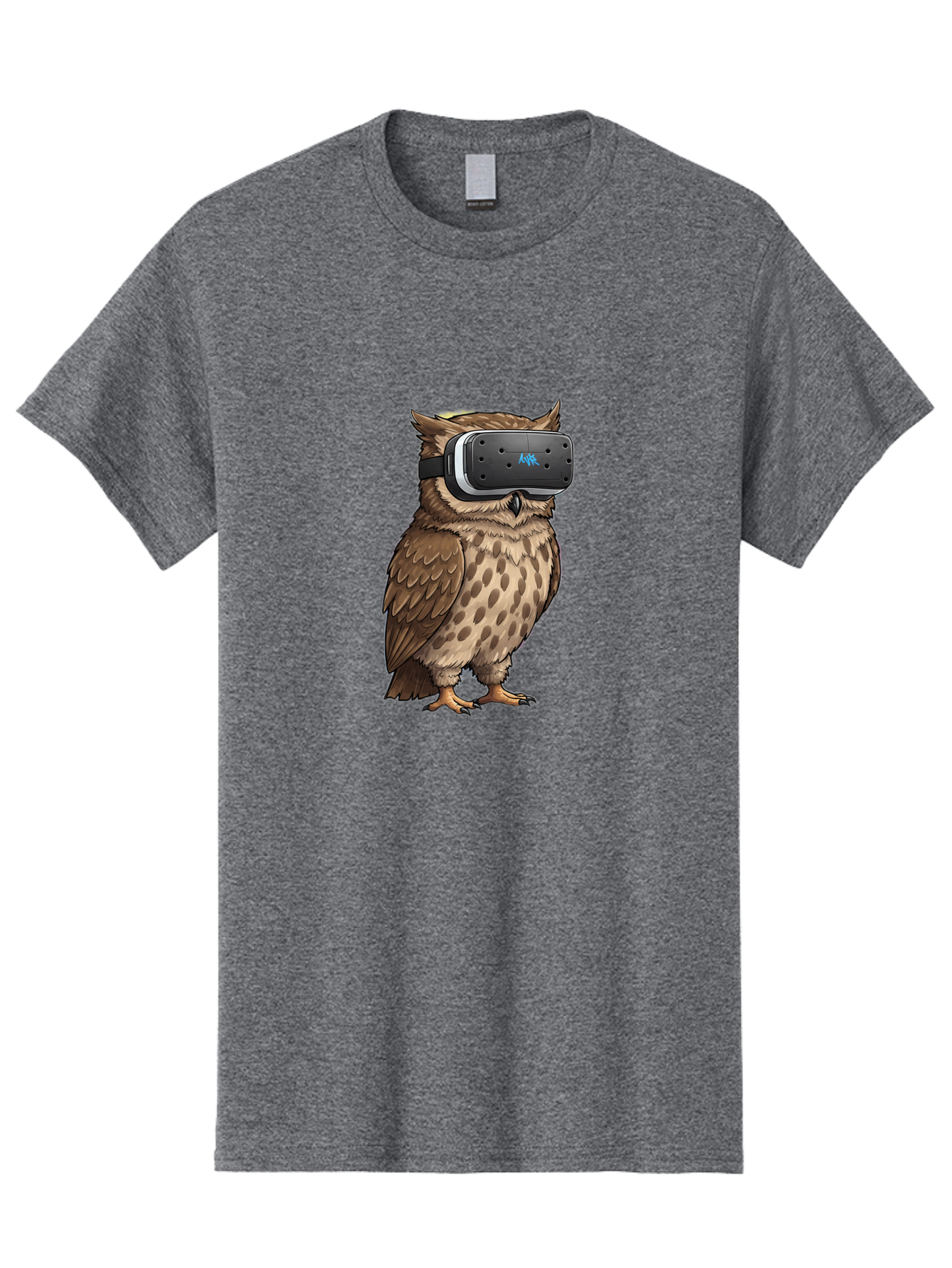 Owl-Wearing-Meta-Quest-3-Vr-Headset Men'S Graphic Tee, 100% Cotton, Comfortable Casual Summer Wear, Machine Washable, Vintage Camera, Old Camera, Antique Camera, Black Camera, Classic Photography, Photography Equipment, Nostalgic Device, Bal025
