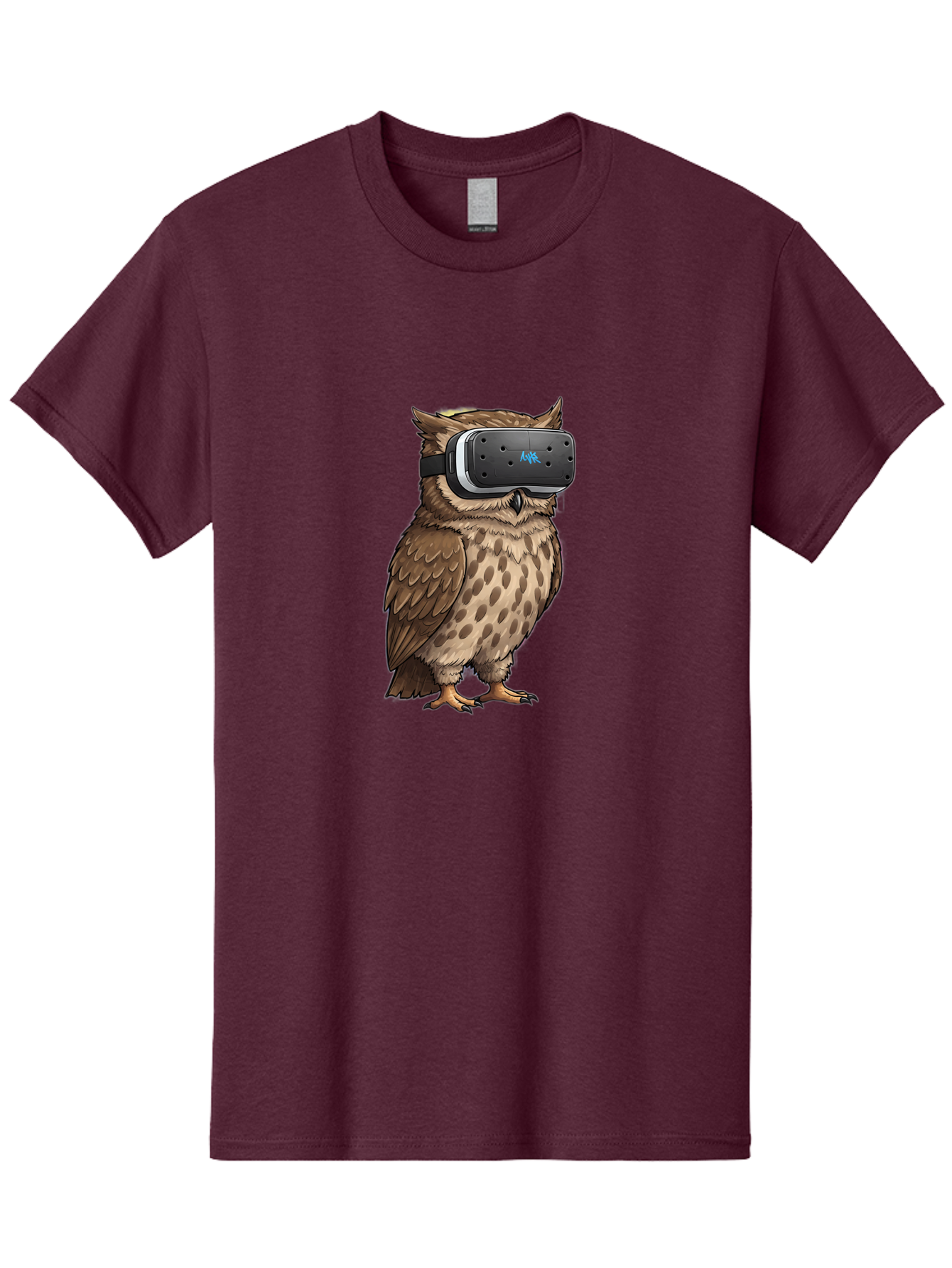 Owl-Wearing-Meta-Quest-3-Vr-Headset Men'S Graphic Tee, 100% Cotton, Comfortable Casual Summer Wear, Machine Washable, Vintage Camera, Old Camera, Antique Camera, Black Camera, Classic Photography, Photography Equipment, Nostalgic Device, Bal025