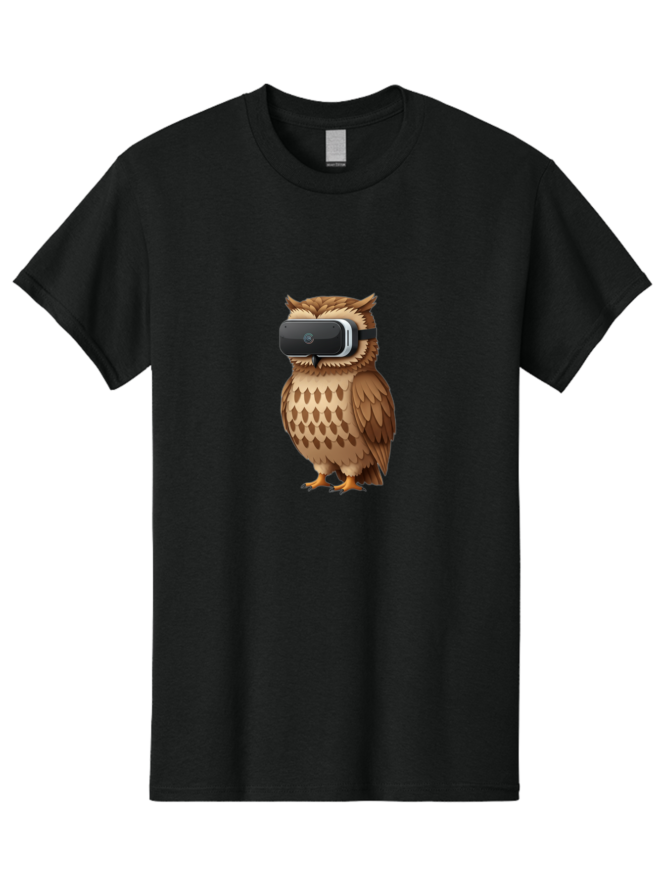 Owl-Wearing-Vr-Headset-1 Men'S Graphic Tee, 100% Cotton, Comfortable Casual Summer Wear, Machine Washable, Vintage Camera, Old Camera, Antique Camera, Black Camera, Classic Photography, Photography Equipment, Nostalgic Device, Film Camera, Bal026