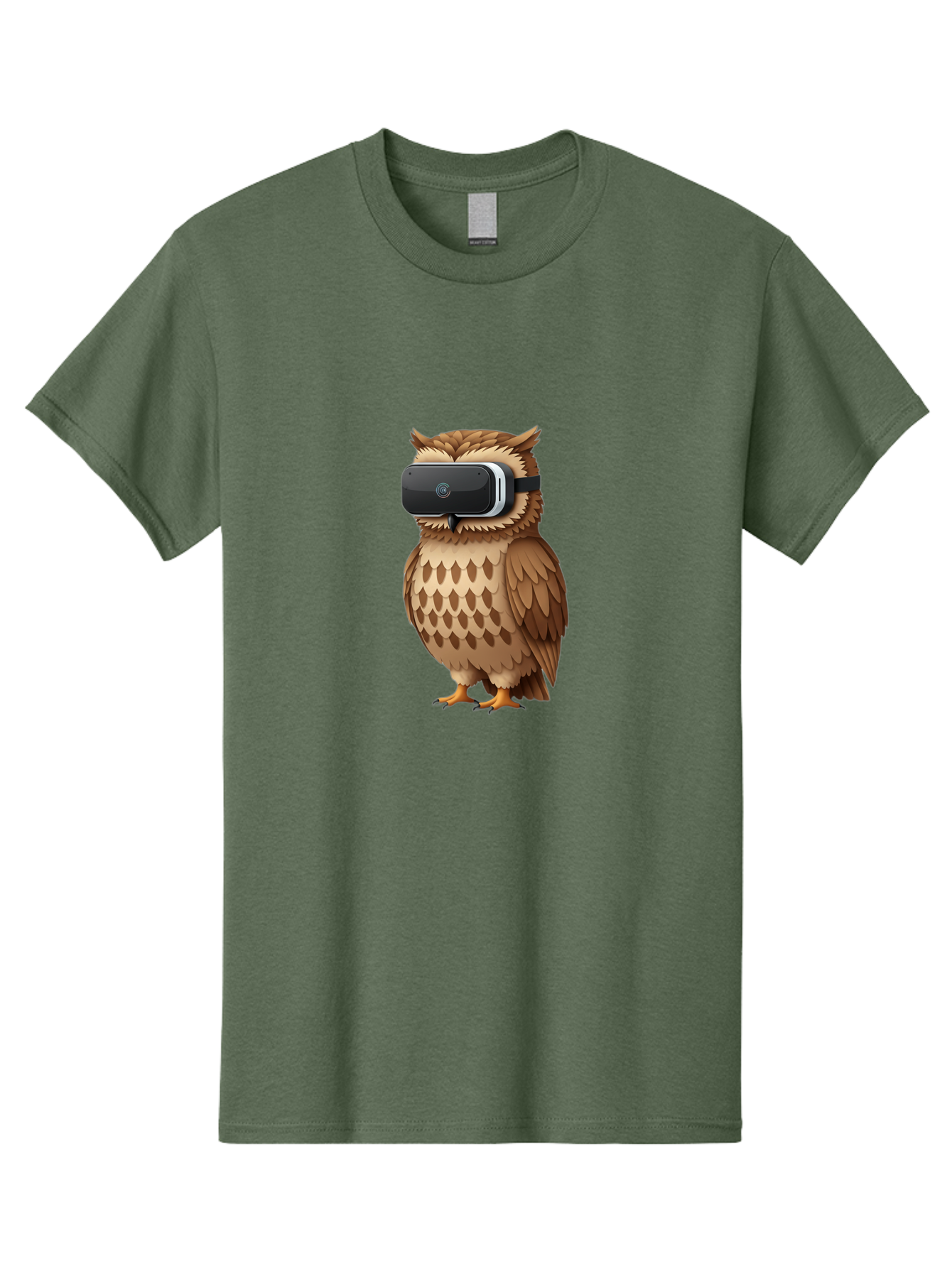 Owl-Wearing-Vr-Headset-1 Men'S Graphic Tee, 100% Cotton, Comfortable Casual Summer Wear, Machine Washable, Vintage Camera, Old Camera, Antique Camera, Black Camera, Classic Photography, Photography Equipment, Nostalgic Device, Film Camera, Bal026