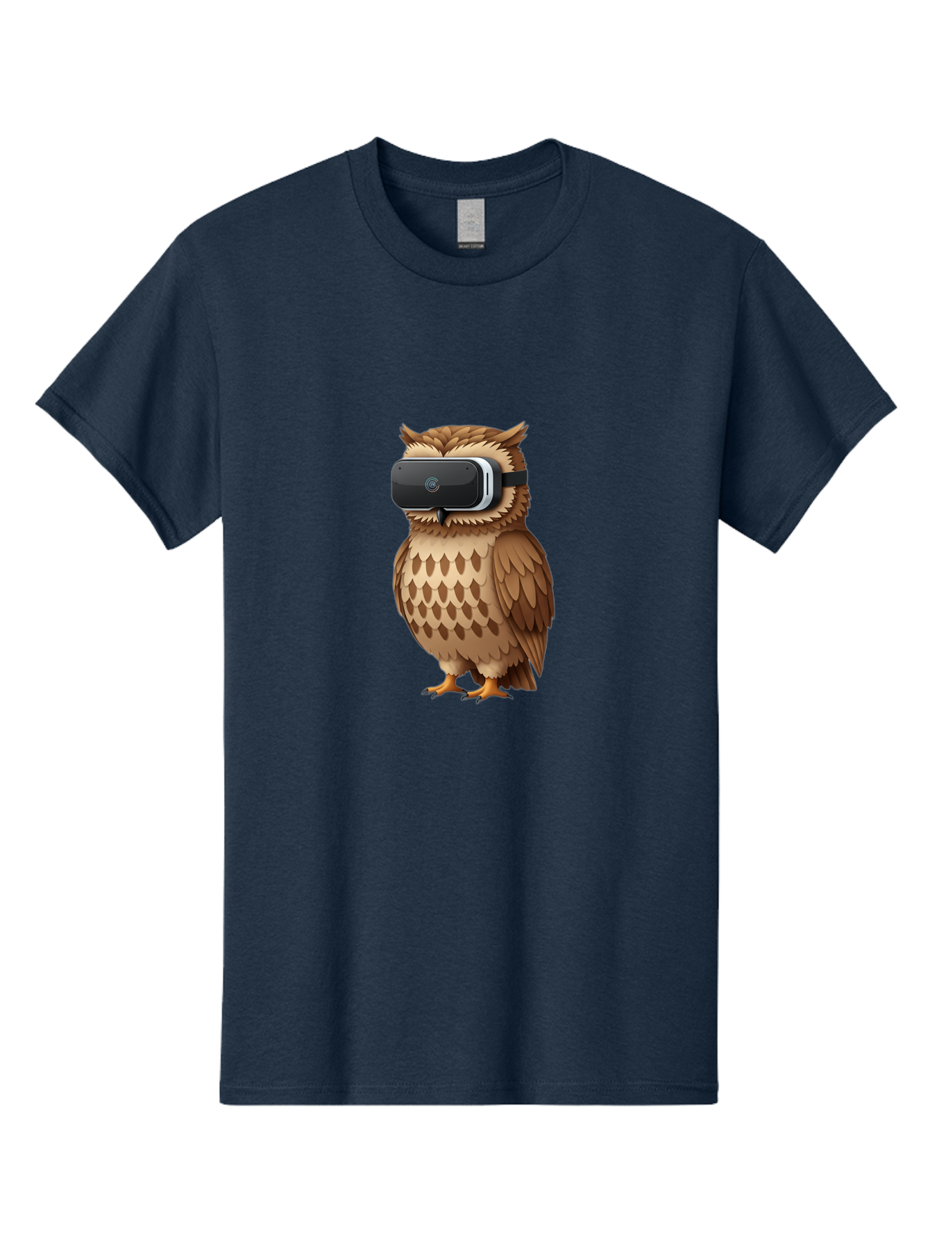 Owl-Wearing-Vr-Headset-1 Men'S Graphic Tee, 100% Cotton, Comfortable Casual Summer Wear, Machine Washable, Vintage Camera, Old Camera, Antique Camera, Black Camera, Classic Photography, Photography Equipment, Nostalgic Device, Film Camera, Bal026