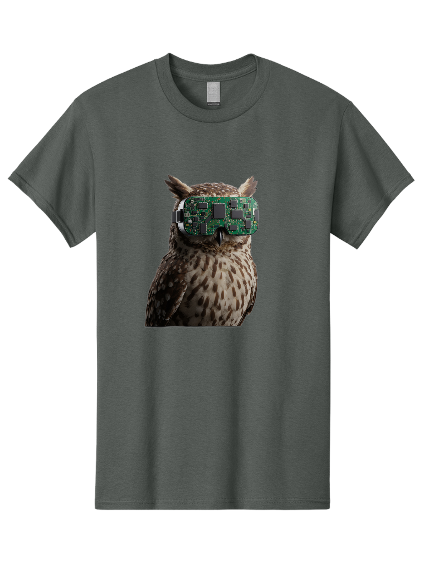 Owl-With-Circuit-Board-Vr-Goggles Men'S Graphic Tee, 100% Cotton, Comfortable Casual Summer Wear, Machine Washable, Vintage Camera, Old Camera, Antique Camera, Black Camera, Classic Photography, Photography Equipment, Nostalgic Device, Bal028