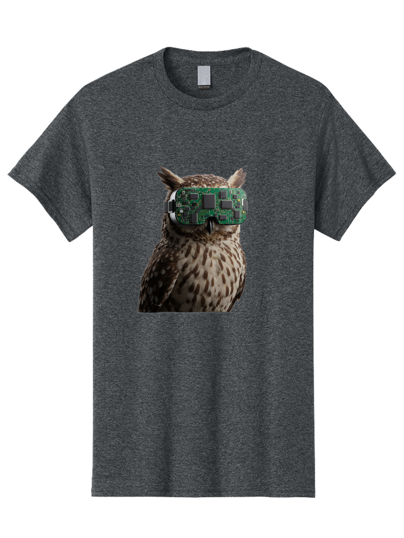 Owl-With-Circuit-Board-Vr-Goggles Men'S Graphic Tee, 100% Cotton, Comfortable Casual Summer Wear, Machine Washable, Vintage Camera, Old Camera, Antique Camera, Black Camera, Classic Photography, Photography Equipment, Nostalgic Device, Bal028