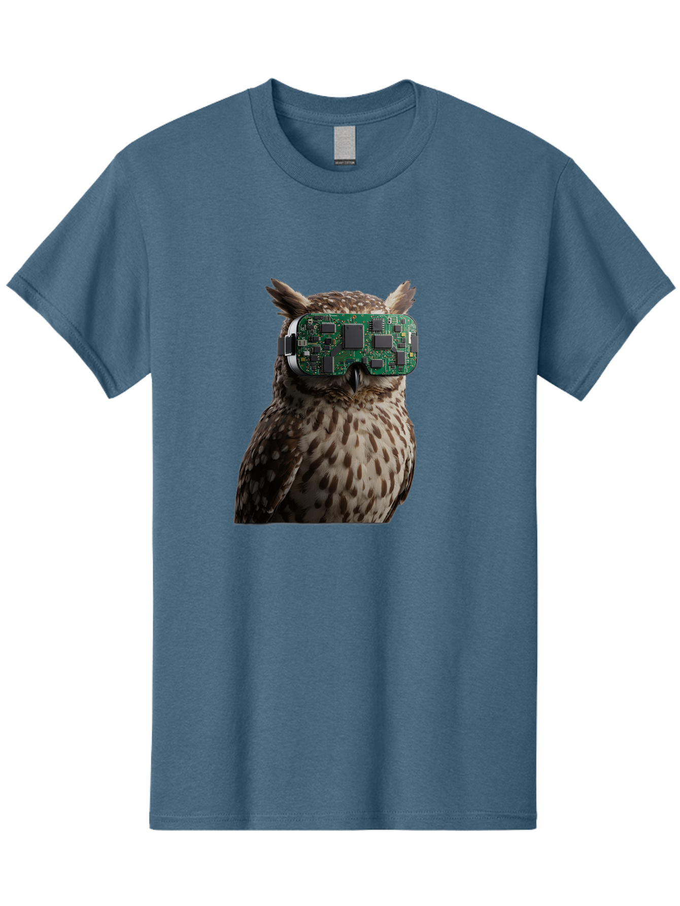 Owl-With-Circuit-Board-Vr-Goggles Men'S Graphic Tee, 100% Cotton, Comfortable Casual Summer Wear, Machine Washable, Vintage Camera, Old Camera, Antique Camera, Black Camera, Classic Photography, Photography Equipment, Nostalgic Device, Bal028