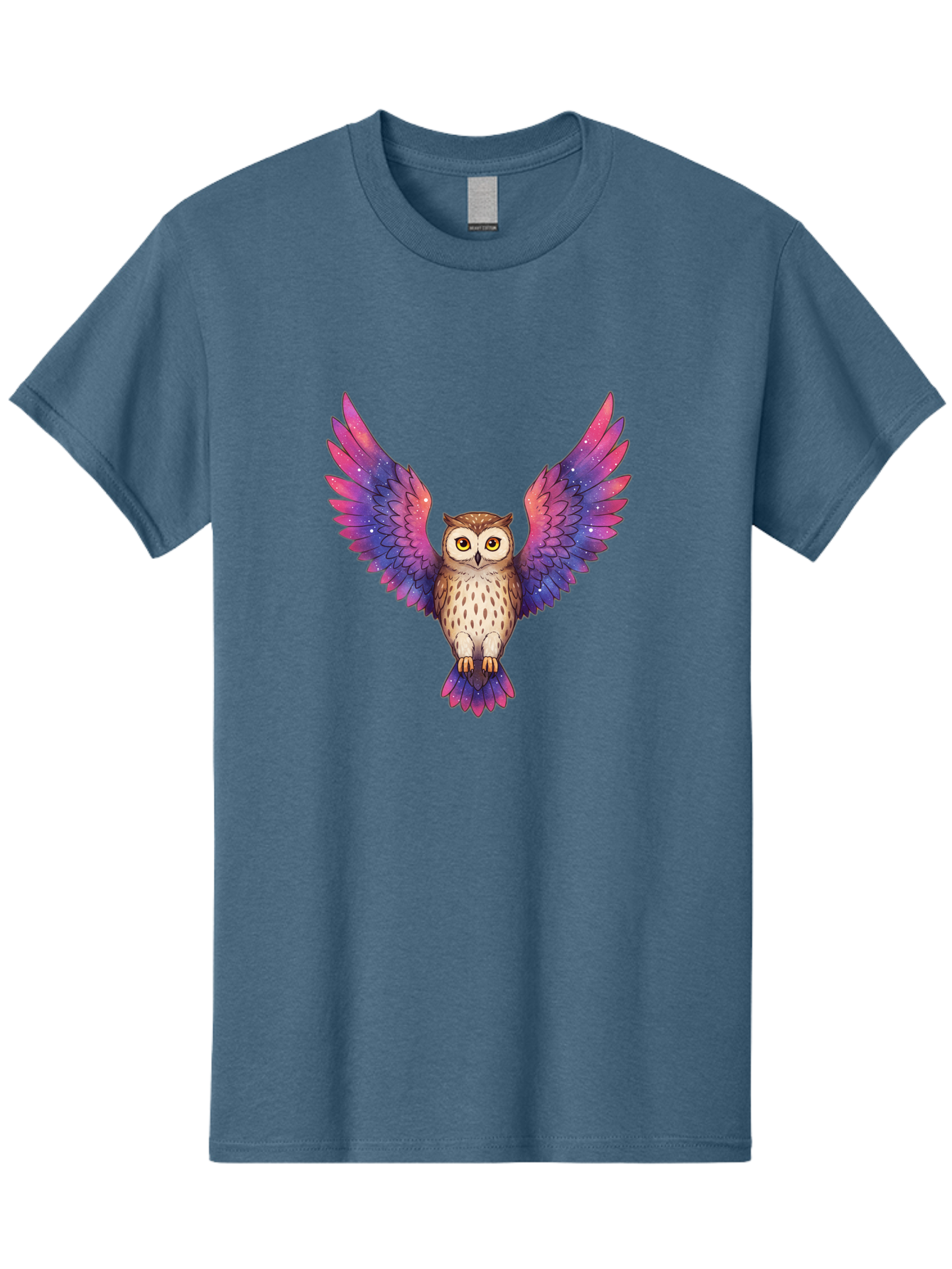 Owl-With-Galaxy-Wings-1 Men'S Graphic Tee, 100% Cotton, Comfortable Casual Summer Wear, Machine Washable, Vintage Camera, Old Camera, Antique Camera, Black Camera, Classic Photography, Photography Equipment, Nostalgic Device, Film Camera, Bal030