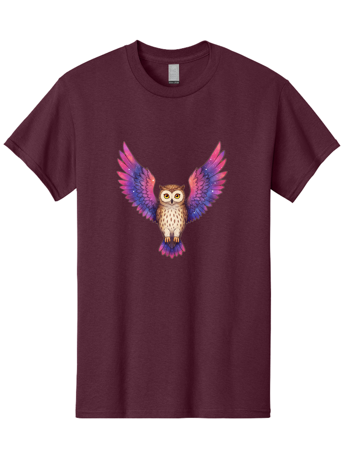 Owl-With-Galaxy-Wings-1 Men'S Graphic Tee, 100% Cotton, Comfortable Casual Summer Wear, Machine Washable, Vintage Camera, Old Camera, Antique Camera, Black Camera, Classic Photography, Photography Equipment, Nostalgic Device, Film Camera, Bal030