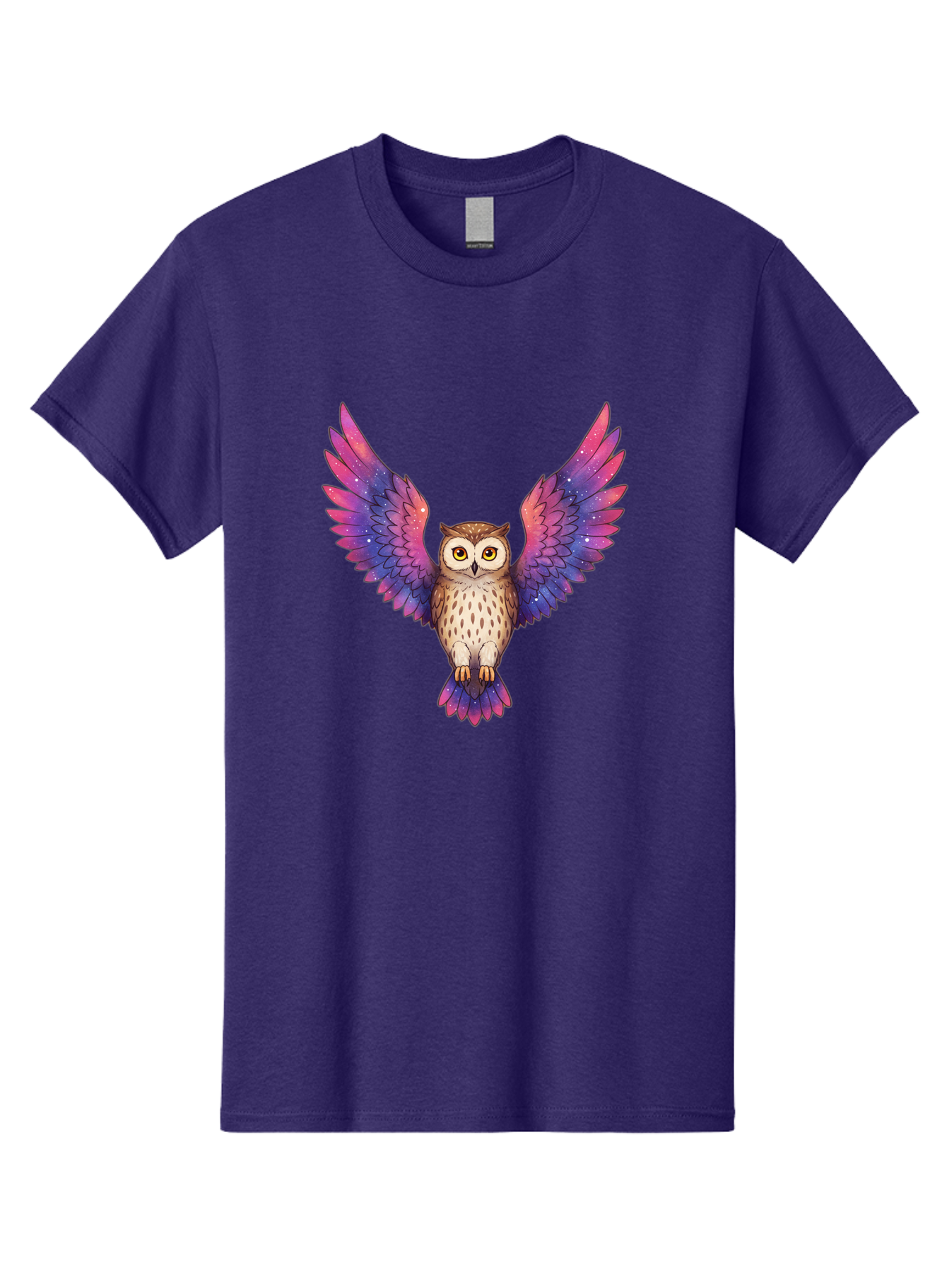 Owl-With-Galaxy-Wings-1 Men'S Graphic Tee, 100% Cotton, Comfortable Casual Summer Wear, Machine Washable, Vintage Camera, Old Camera, Antique Camera, Black Camera, Classic Photography, Photography Equipment, Nostalgic Device, Film Camera, Bal030