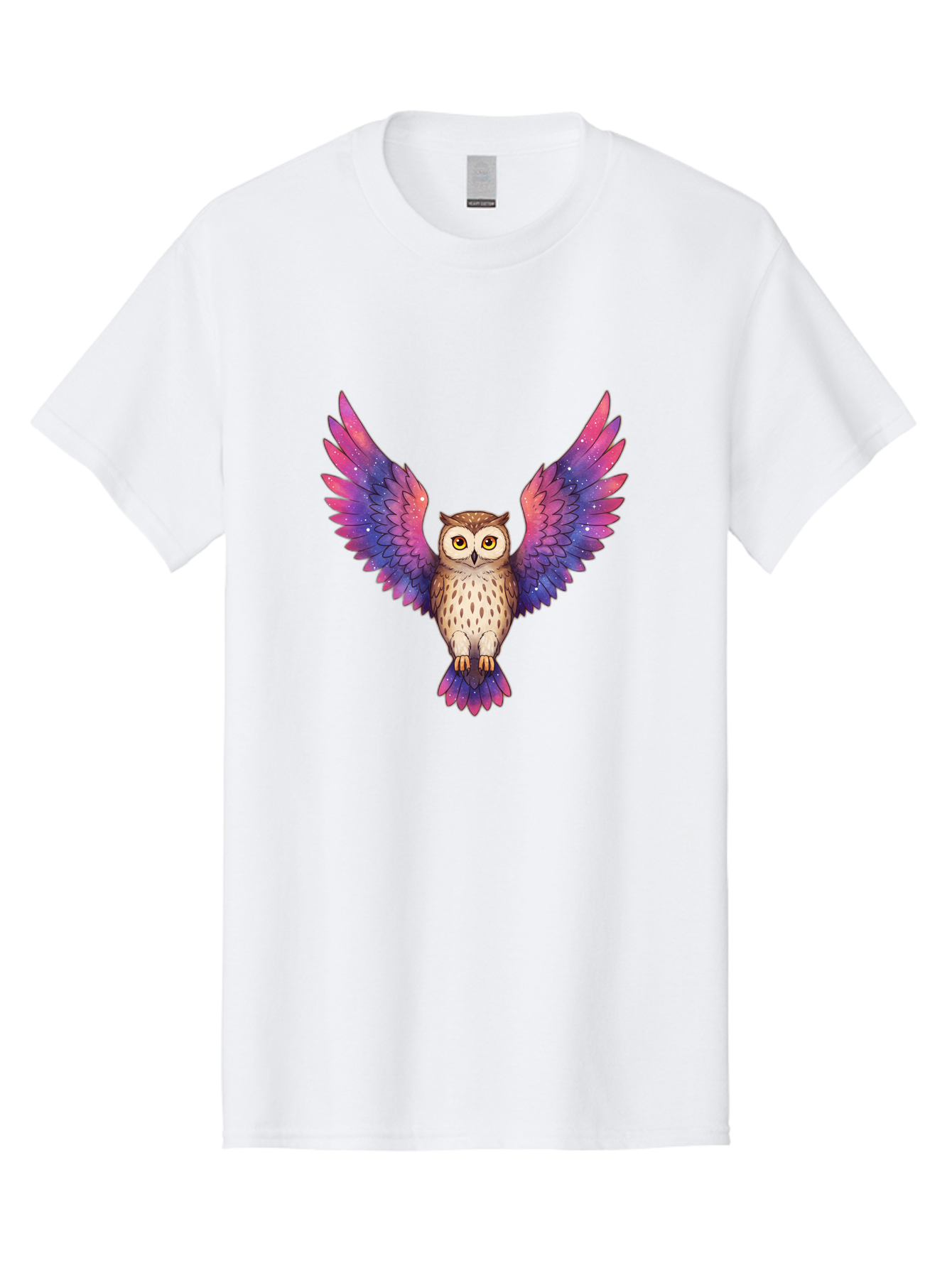 Owl-With-Galaxy-Wings-1 Men'S Graphic Tee, 100% Cotton, Comfortable Casual Summer Wear, Machine Washable, Vintage Camera, Old Camera, Antique Camera, Black Camera, Classic Photography, Photography Equipment, Nostalgic Device, Film Camera, Bal030