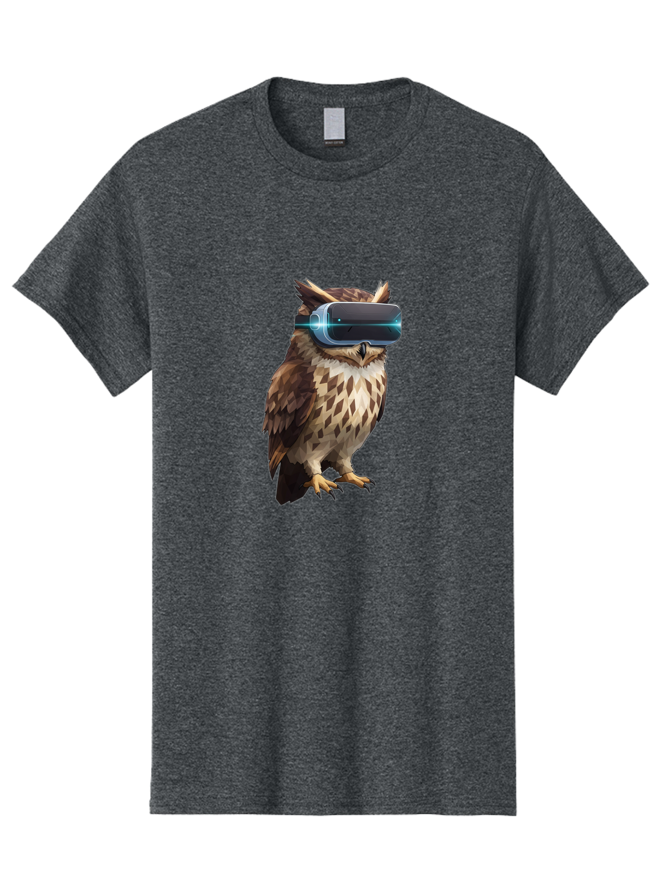 Owl-With-Vr-Headset-1 Men'S Graphic Tee, 100% Cotton, Comfortable Casual Summer Wear, Machine Washable, Vintage Camera, Old Camera, Antique Camera, Black Camera, Classic Photography, Photography Equipment, Nostalgic Device, Film Camera, Bal032