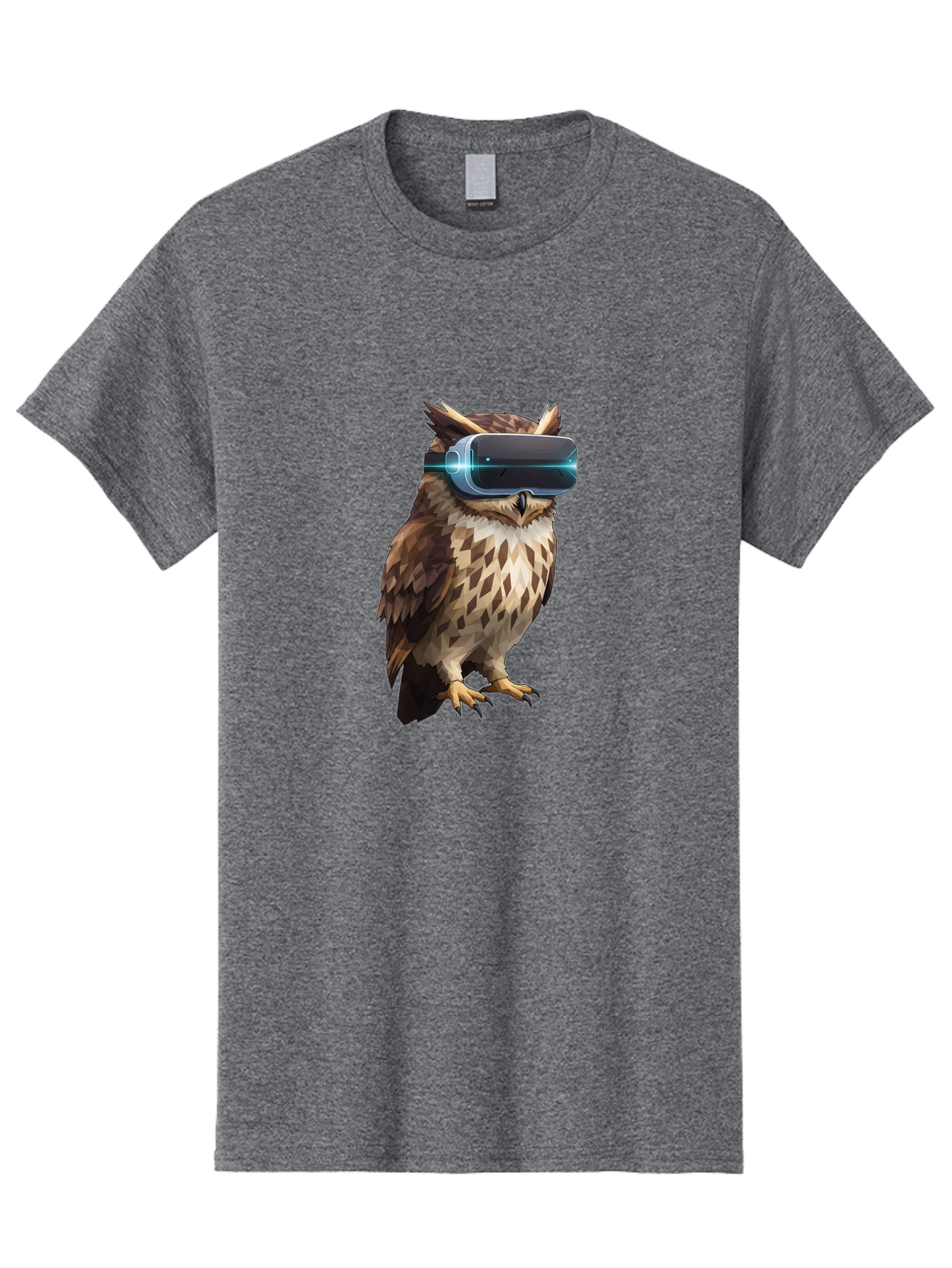 Owl-With-Vr-Headset-1 Men'S Graphic Tee, 100% Cotton, Comfortable Casual Summer Wear, Machine Washable, Vintage Camera, Old Camera, Antique Camera, Black Camera, Classic Photography, Photography Equipment, Nostalgic Device, Film Camera, Bal032
