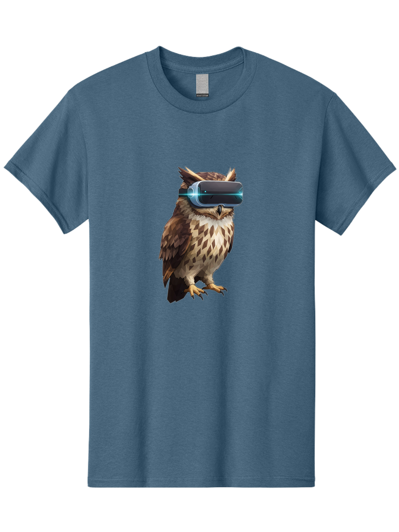 Owl-With-Vr-Headset-1 Men'S Graphic Tee, 100% Cotton, Comfortable Casual Summer Wear, Machine Washable, Vintage Camera, Old Camera, Antique Camera, Black Camera, Classic Photography, Photography Equipment, Nostalgic Device, Film Camera, Bal032