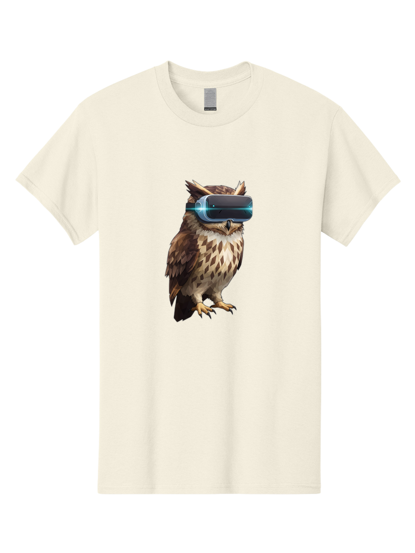 Owl-With-Vr-Headset-1 Men'S Graphic Tee, 100% Cotton, Comfortable Casual Summer Wear, Machine Washable, Vintage Camera, Old Camera, Antique Camera, Black Camera, Classic Photography, Photography Equipment, Nostalgic Device, Film Camera, Bal032