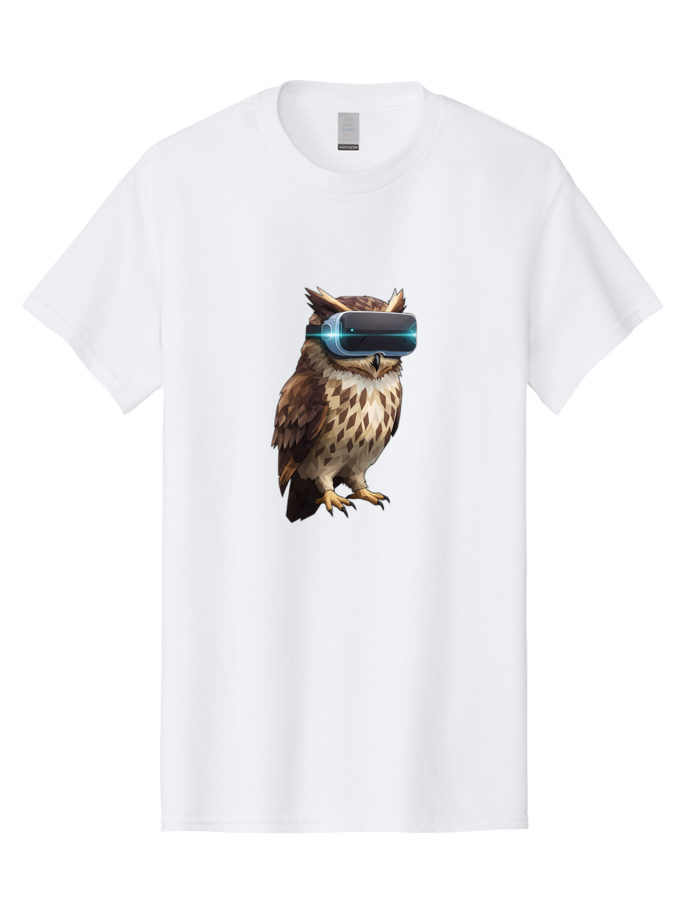 Owl-With-Vr-Headset-1 Men'S Graphic Tee, 100% Cotton, Comfortable Casual Summer Wear, Machine Washable, Vintage Camera, Old Camera, Antique Camera, Black Camera, Classic Photography, Photography Equipment, Nostalgic Device, Film Camera, Bal032