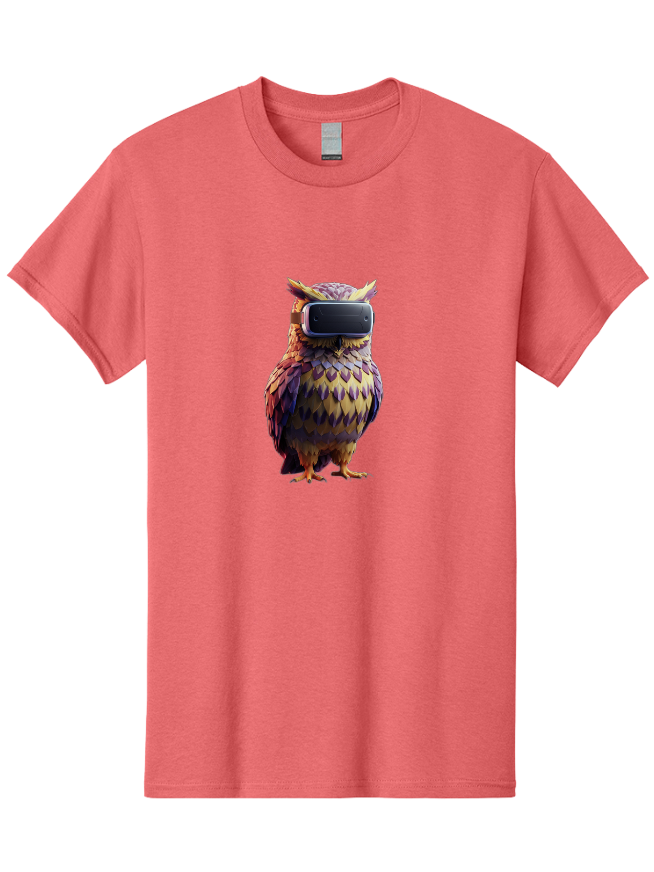 Owl-With-Vr-Headset-3 Men'S Graphic Tee, 100% Cotton, Comfortable Casual Summer Wear, Machine Washable, Vintage Camera, Old Camera, Antique Camera, Black Camera, Classic Photography, Photography Equipment, Nostalgic Device, Film Camera, Bal034
