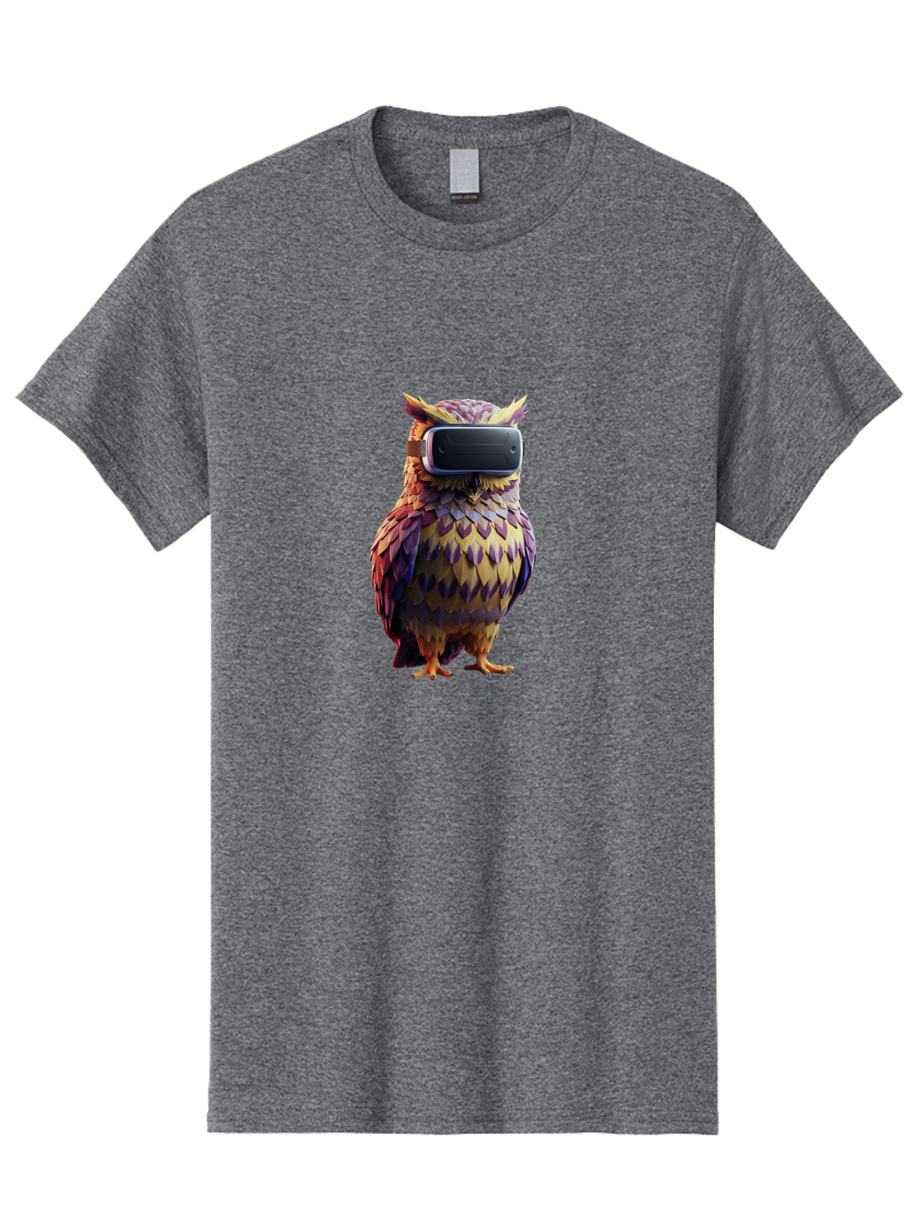 Owl-With-Vr-Headset-3 Men'S Graphic Tee, 100% Cotton, Comfortable Casual Summer Wear, Machine Washable, Vintage Camera, Old Camera, Antique Camera, Black Camera, Classic Photography, Photography Equipment, Nostalgic Device, Film Camera, Bal034