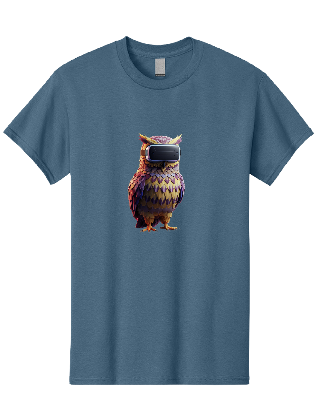 Owl-With-Vr-Headset-3 Men'S Graphic Tee, 100% Cotton, Comfortable Casual Summer Wear, Machine Washable, Vintage Camera, Old Camera, Antique Camera, Black Camera, Classic Photography, Photography Equipment, Nostalgic Device, Film Camera, Bal034