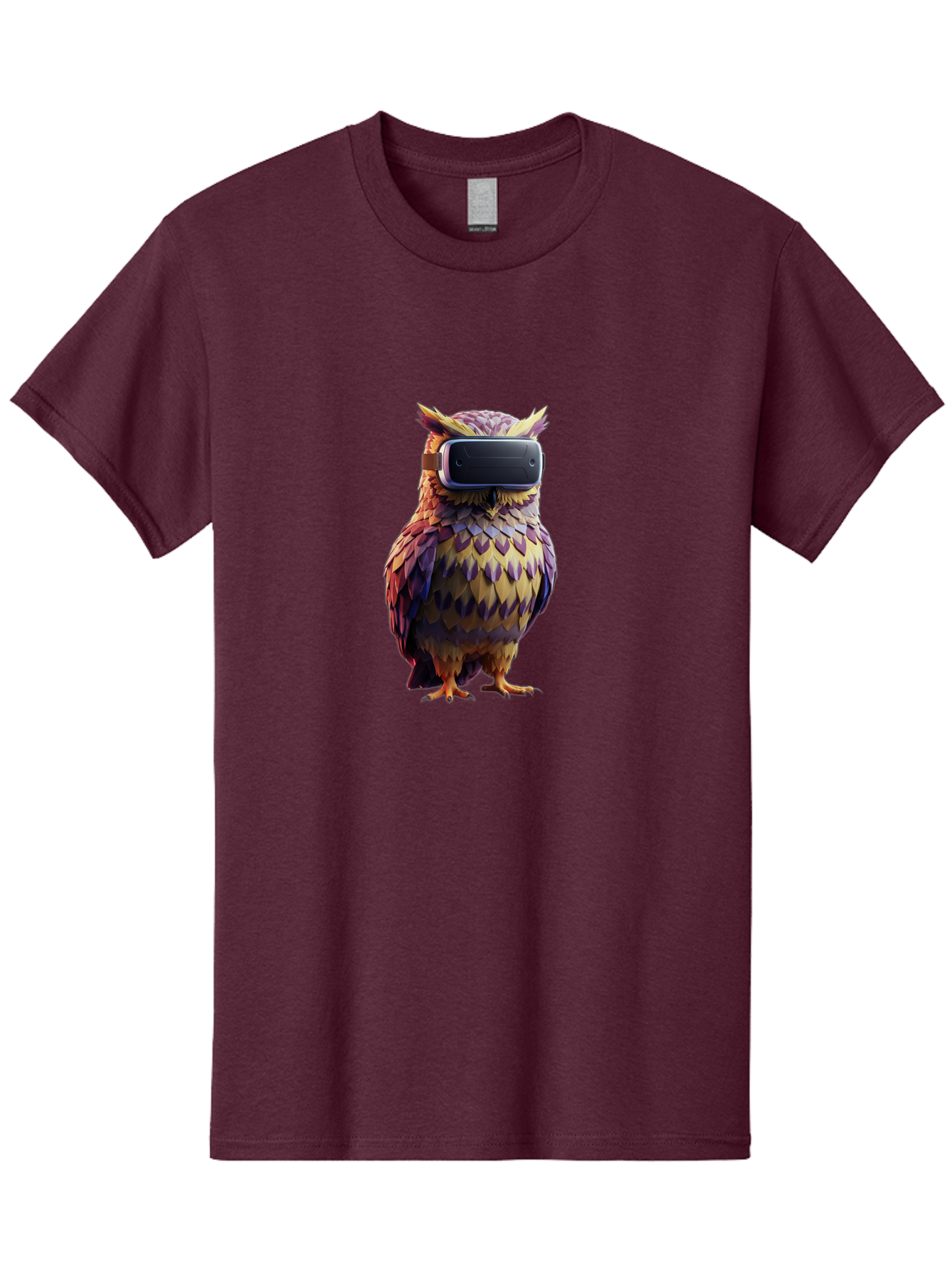 Owl-With-Vr-Headset-3 Men'S Graphic Tee, 100% Cotton, Comfortable Casual Summer Wear, Machine Washable, Vintage Camera, Old Camera, Antique Camera, Black Camera, Classic Photography, Photography Equipment, Nostalgic Device, Film Camera, Bal034