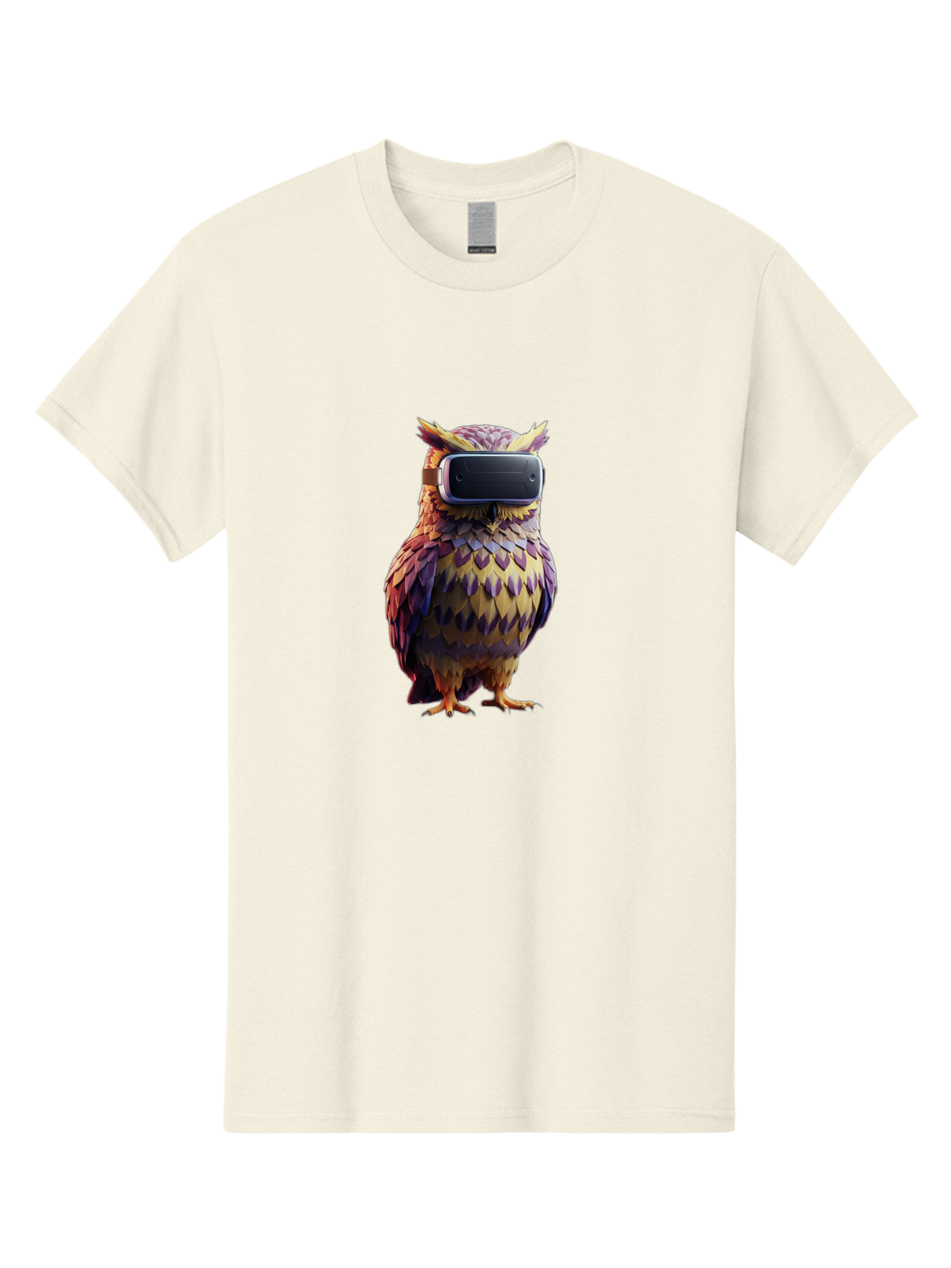Owl-With-Vr-Headset-3 Men'S Graphic Tee, 100% Cotton, Comfortable Casual Summer Wear, Machine Washable, Vintage Camera, Old Camera, Antique Camera, Black Camera, Classic Photography, Photography Equipment, Nostalgic Device, Film Camera, Bal034