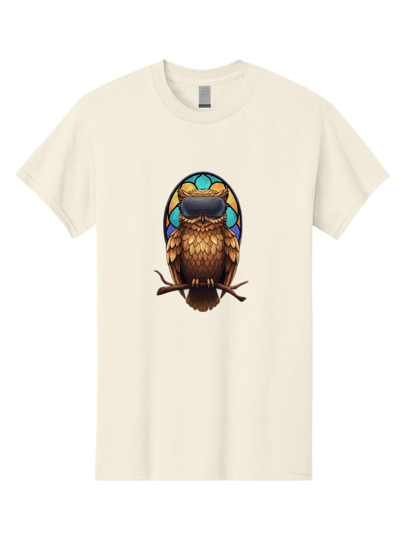 Owl-With-Vr-Headset-5 Men'S Graphic Tee, 100% Cotton, Comfortable Casual Summer Wear, Machine Washable, Vintage Camera, Old Camera, Antique Camera, Black Camera, Classic Photography, Photography Equipment, Nostalgic Device, Film Camera, Bal036