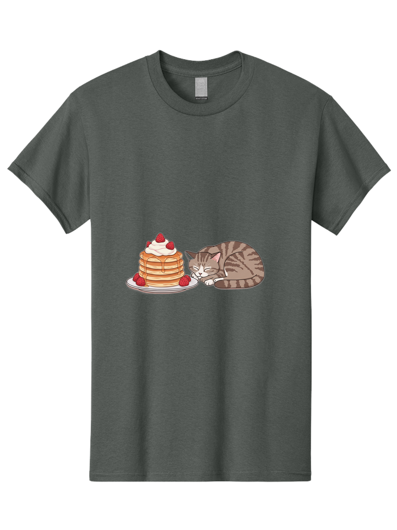 Pancakes-Cat Men'S Graphic Tee, 100% Cotton, Comfortable Casual Summer Wear, Machine Washable, Vintage Camera, Old Camera, Antique Camera, Black Camera, Classic Photography, Photography Equipment, Nostalgic Device, Film Camera, Camera Art Bal041