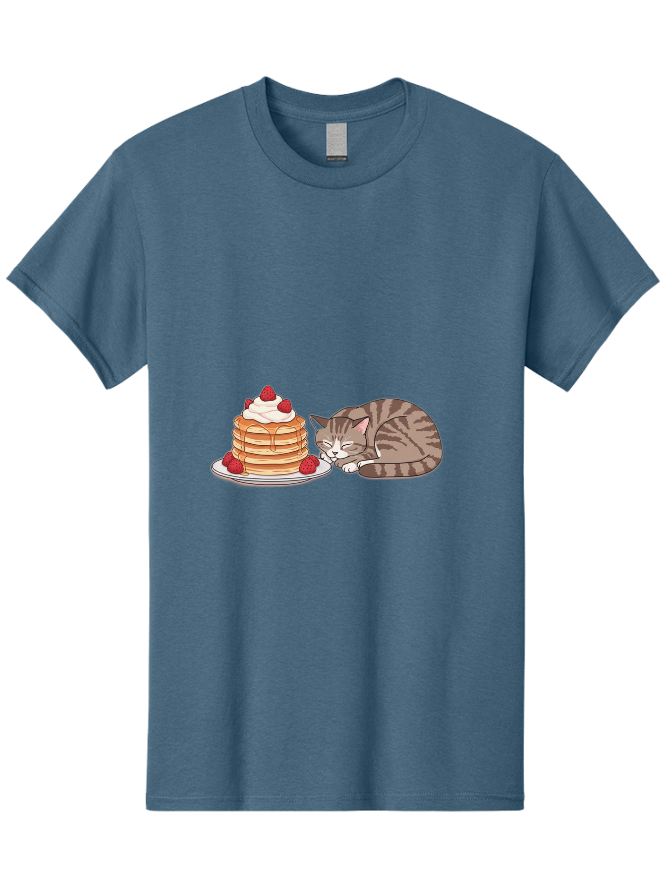 Pancakes-Cat Men'S Graphic Tee, 100% Cotton, Comfortable Casual Summer Wear, Machine Washable, Vintage Camera, Old Camera, Antique Camera, Black Camera, Classic Photography, Photography Equipment, Nostalgic Device, Film Camera, Camera Art Bal041