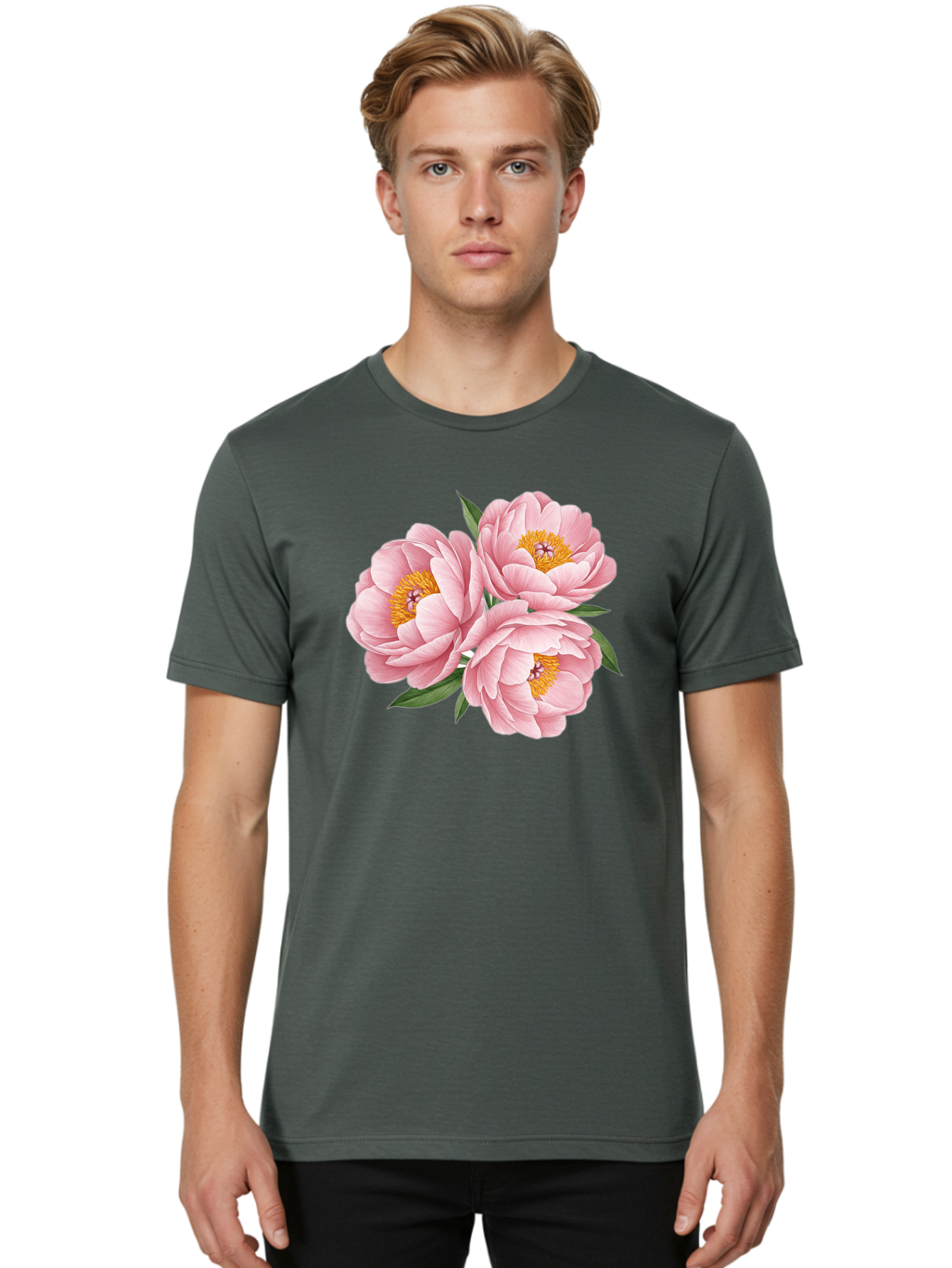 Peonies Men'S Graphic Tee, 100% Cotton, Comfortable Casual Summer Wear, Machine Washable, Vintage Camera, Old Camera, Antique Camera, Black Camera, Classic Photography, Photography Equipment, Nostalgic Device, Film Camera, Camera Art Bal071