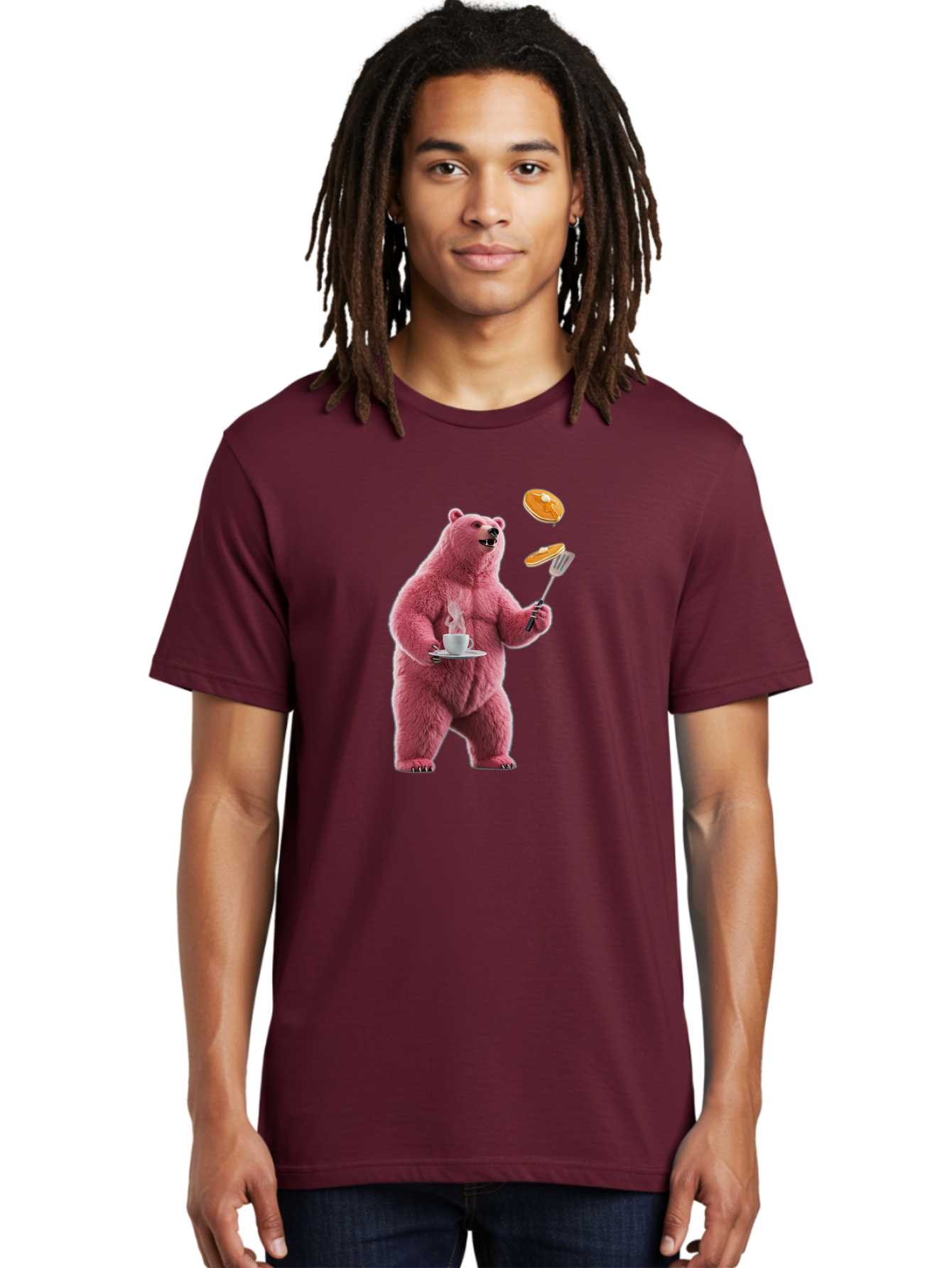Pink-Bear-Cooking-Pancakes Men'S Graphic Tee, 100% Cotton, Comfortable Casual Summer Wear, Machine Washable, Vintage Camera, Old Camera, Antique Camera, Black Camera, Classic Photography, Photography Equipment, Nostalgic Device, Film Camera, Bal077