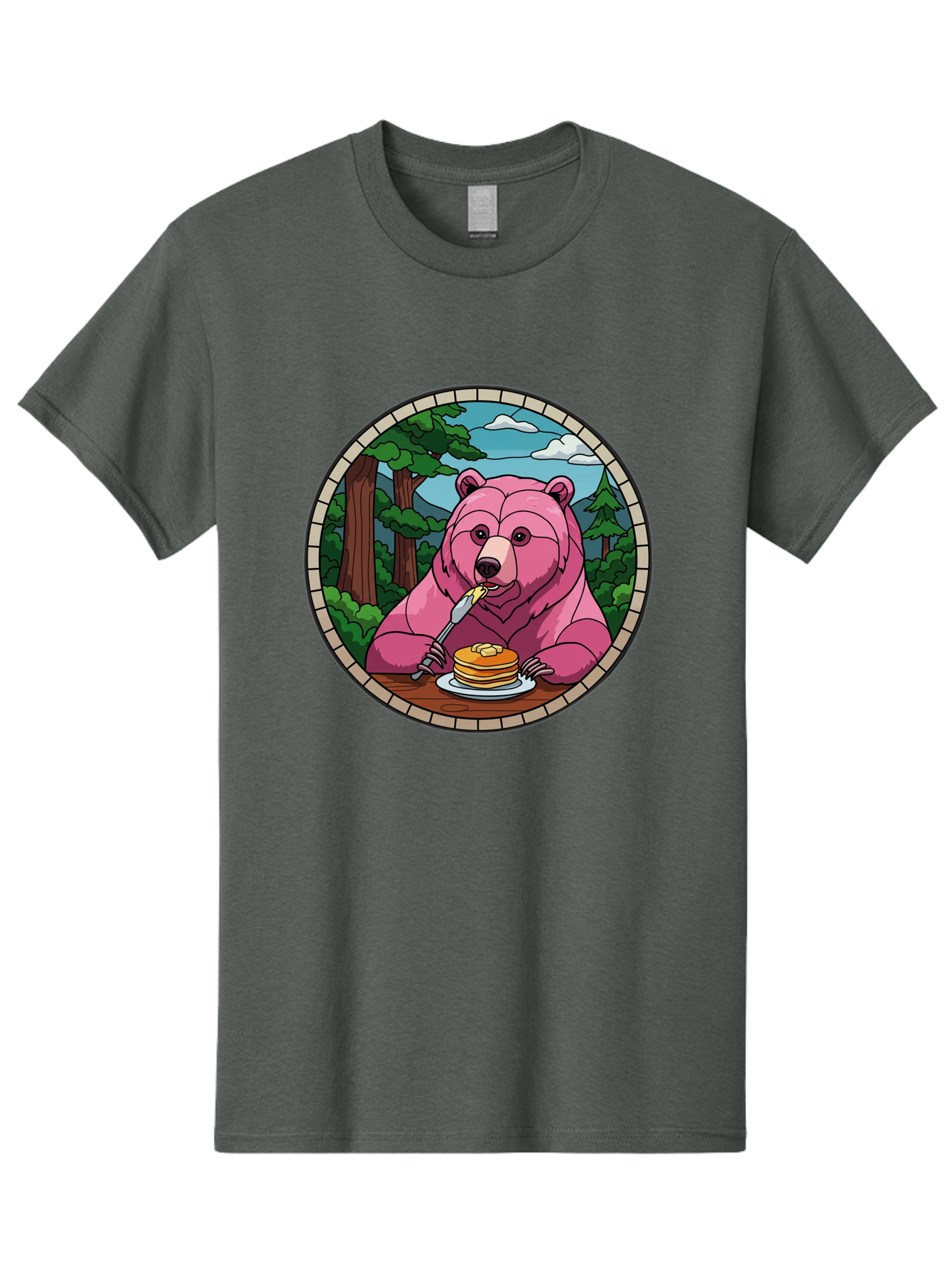 Pink-Bear-Eating-Pancakes Men'S Graphic Tee, 100% Cotton, Comfortable Casual Summer Wear, Machine Washable, Vintage Camera, Old Camera, Antique Camera, Black Camera, Classic Photography, Photography Equipment, Nostalgic Device, Film Camera, Bal078