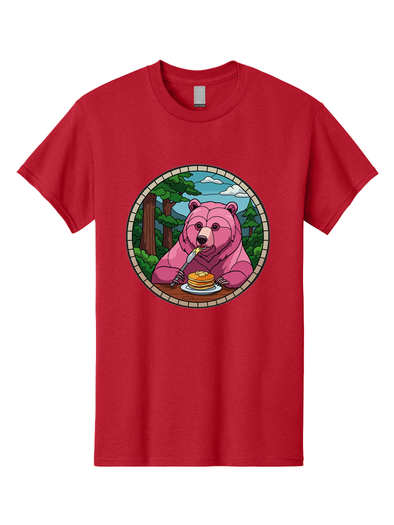 Pink-Bear-Eating-Pancakes Men'S Graphic Tee, 100% Cotton, Comfortable Casual Summer Wear, Machine Washable, Vintage Camera, Old Camera, Antique Camera, Black Camera, Classic Photography, Photography Equipment, Nostalgic Device, Film Camera, Bal078