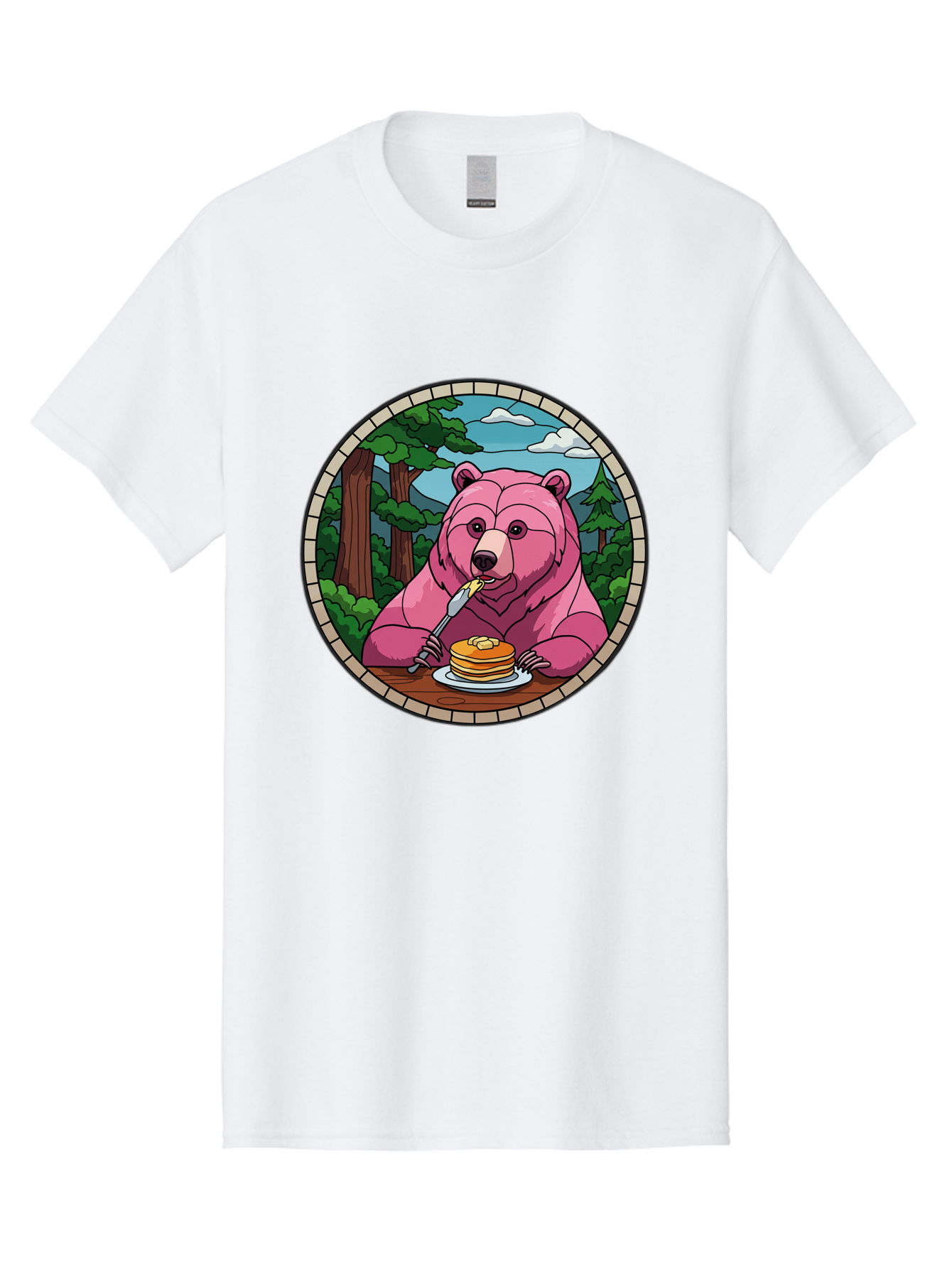 Pink-Bear-Eating-Pancakes Men'S Graphic Tee, 100% Cotton, Comfortable Casual Summer Wear, Machine Washable, Vintage Camera, Old Camera, Antique Camera, Black Camera, Classic Photography, Photography Equipment, Nostalgic Device, Film Camera, Bal078