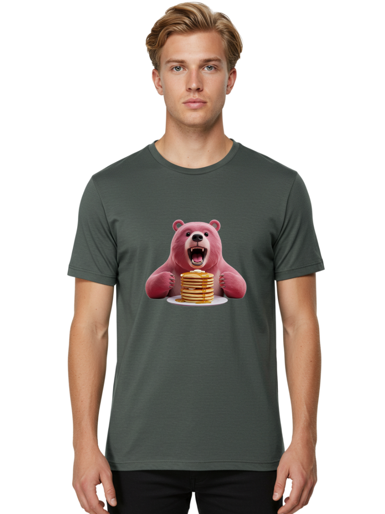 Pink-Bear-Pancakes Men'S Graphic Tee, 100% Cotton, Comfortable Casual Summer Wear, Machine Washable, Vintage Camera, Old Camera, Antique Camera, Black Camera, Classic Photography, Photography Equipment, Nostalgic Device, Film Camera, Bal081