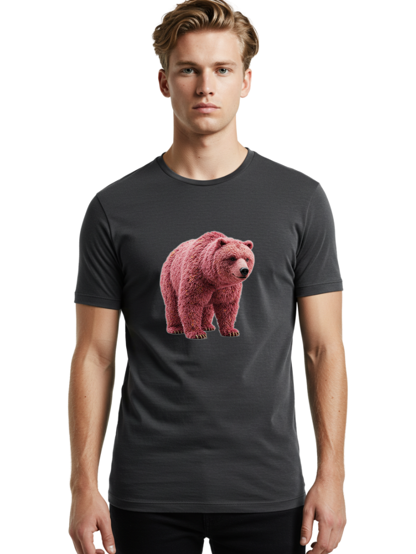 Pink-Bear Men'S Graphic Tee, 100% Cotton, Comfortable Casual Summer Wear, Machine Washable, Vintage Camera, Old Camera, Antique Camera, Black Camera, Classic Photography, Photography Equipment, Nostalgic Device, Film Camera, Camera Art Bal082