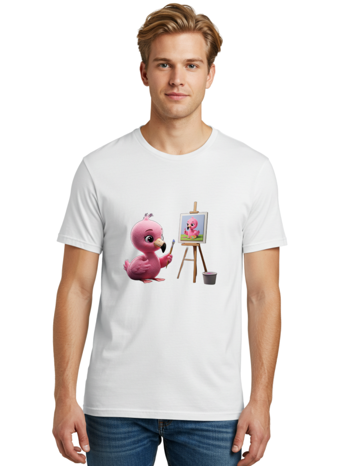 Pink-Bird-Painting Men'S Graphic Tee, 100% Cotton, Comfortable Casual Summer Wear, Machine Washable, Vintage Camera, Old Camera, Antique Camera, Black Camera, Classic Photography, Photography Equipment, Nostalgic Device, Film Camera, Bal083