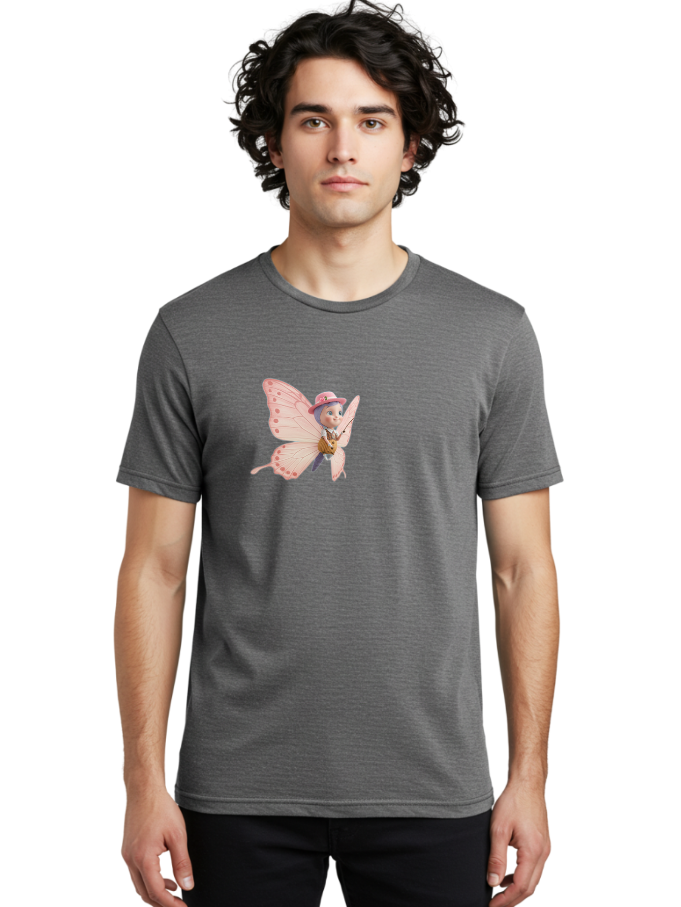 Pink-Butterfly-1 Men'S Graphic Tee, 100% Cotton, Comfortable Casual Summer Wear, Machine Washable, Vintage Camera, Old Camera, Antique Camera, Black Camera, Classic Photography, Photography Equipment, Nostalgic Device, Film Camera, Camera Art Bal086
