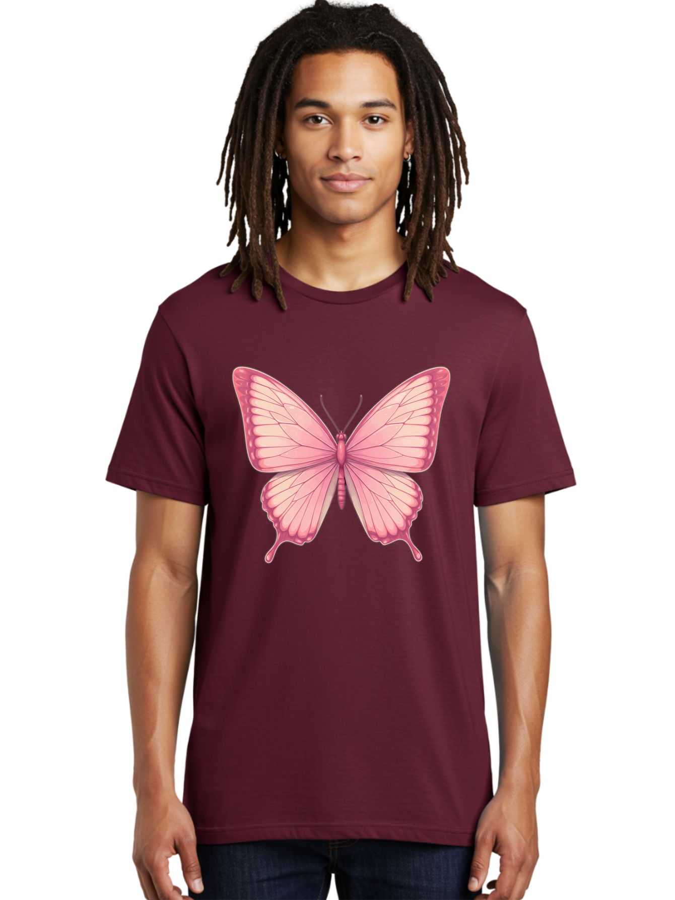Pink-Butterfly-2 Men'S Graphic Tee, 100% Cotton, Comfortable Casual Summer Wear, Machine Washable, Vintage Camera, Old Camera, Antique Camera, Black Camera, Classic Photography, Photography Equipment, Nostalgic Device, Film Camera, Camera Art Bal087
