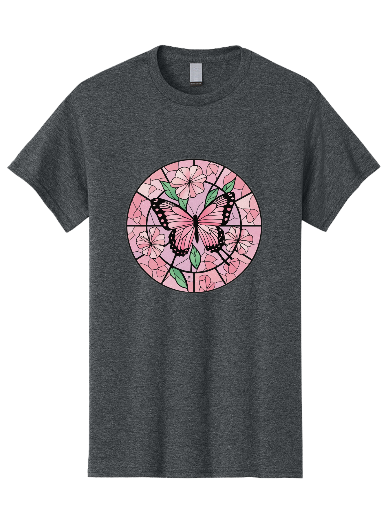 Pink-Butterfly-Stained-Glass Men'S Graphic Tee, 100% Cotton, Comfortable Casual Summer Wear, Machine Washable, Vintage Camera, Old Camera, Antique Camera, Black Camera, Classic Photography, Photography Equipment, Nostalgic Device, Film Camera, Bal088